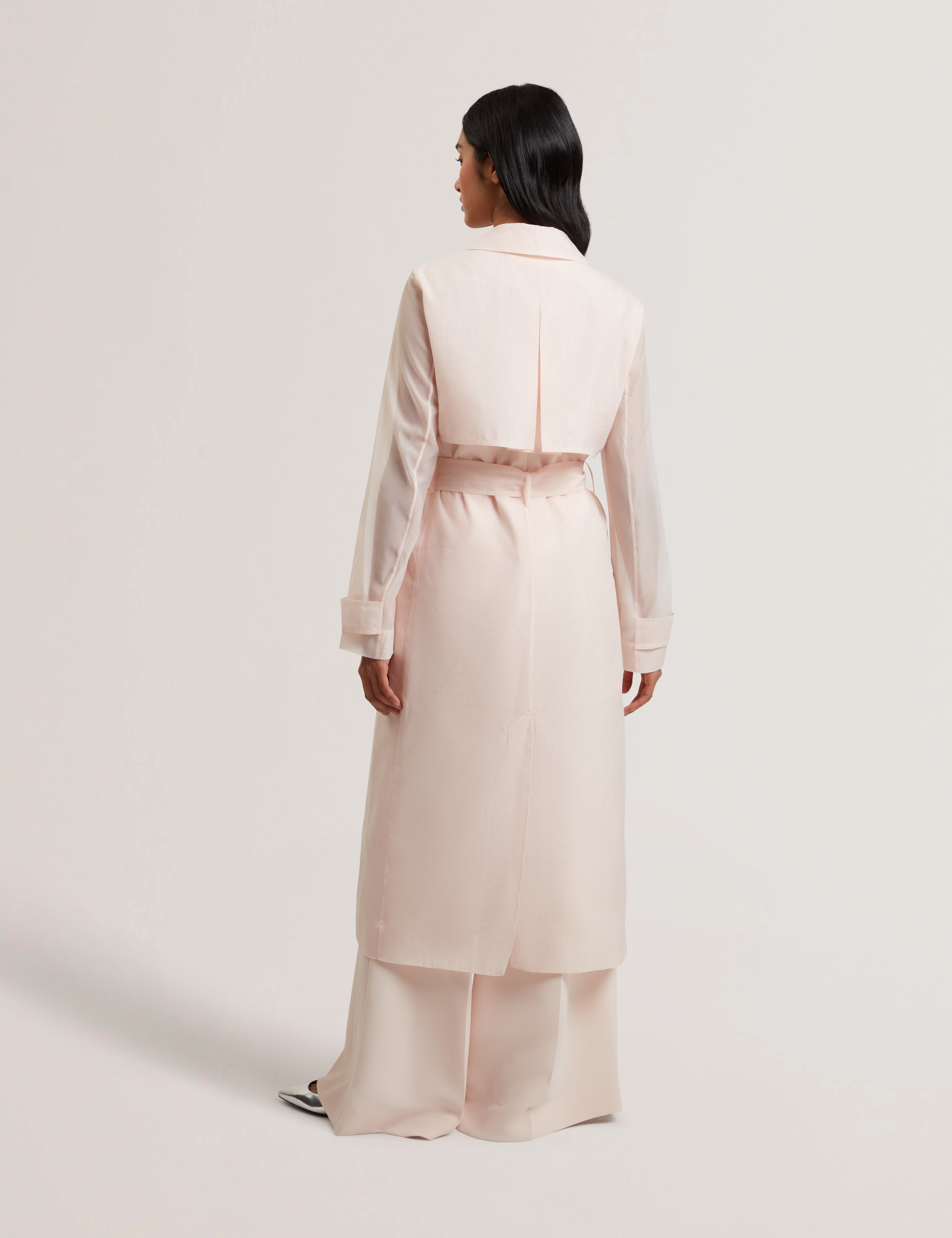 Aplysia Organza Trench Coat With Storm Flaps Pl-Pink