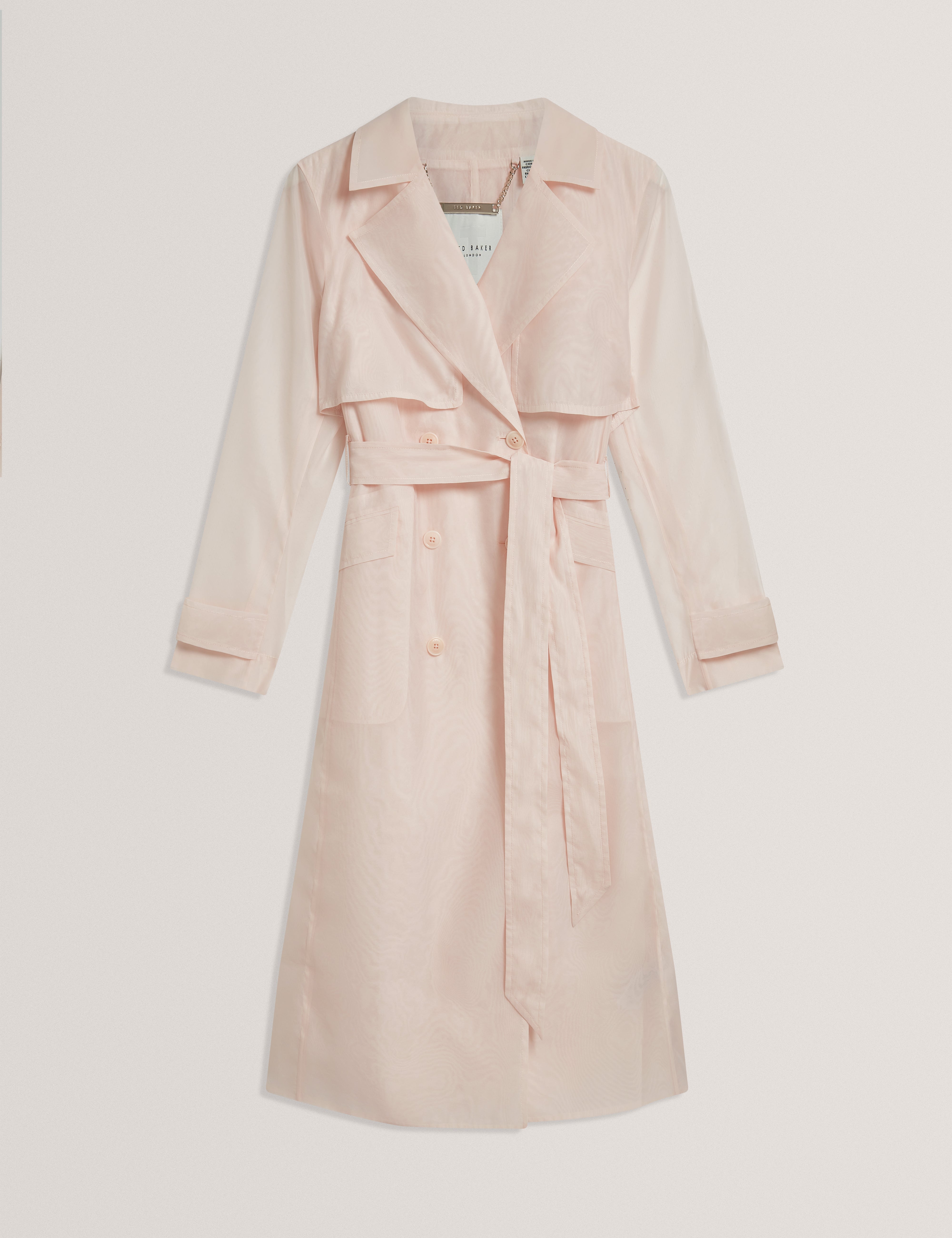 Aplysia Organza Trench Coat With Storm Flaps Pl-Pink