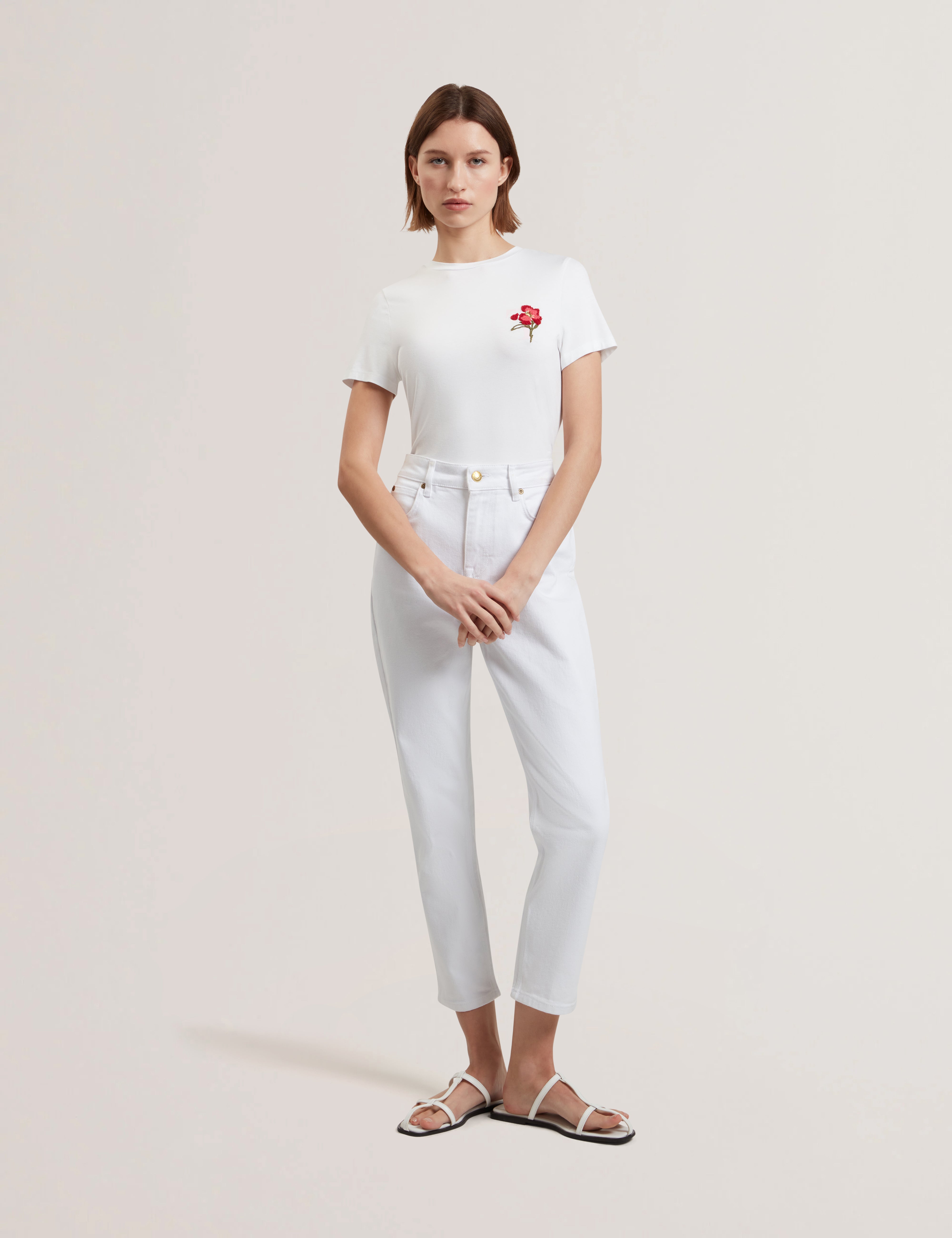 Carnela Embroidered Logo Short Sleeve White