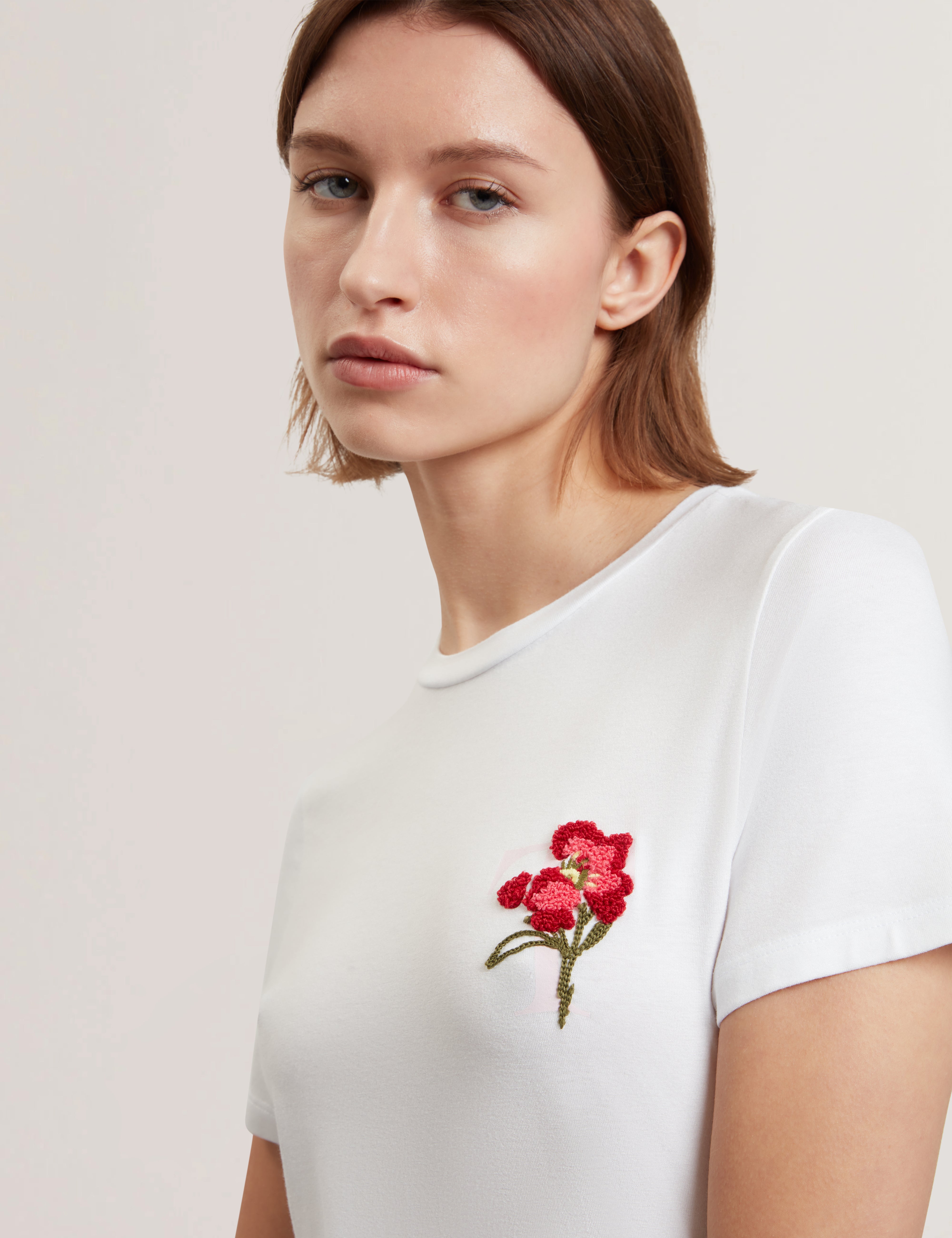 Carnela Embroidered Logo Short Sleeve White