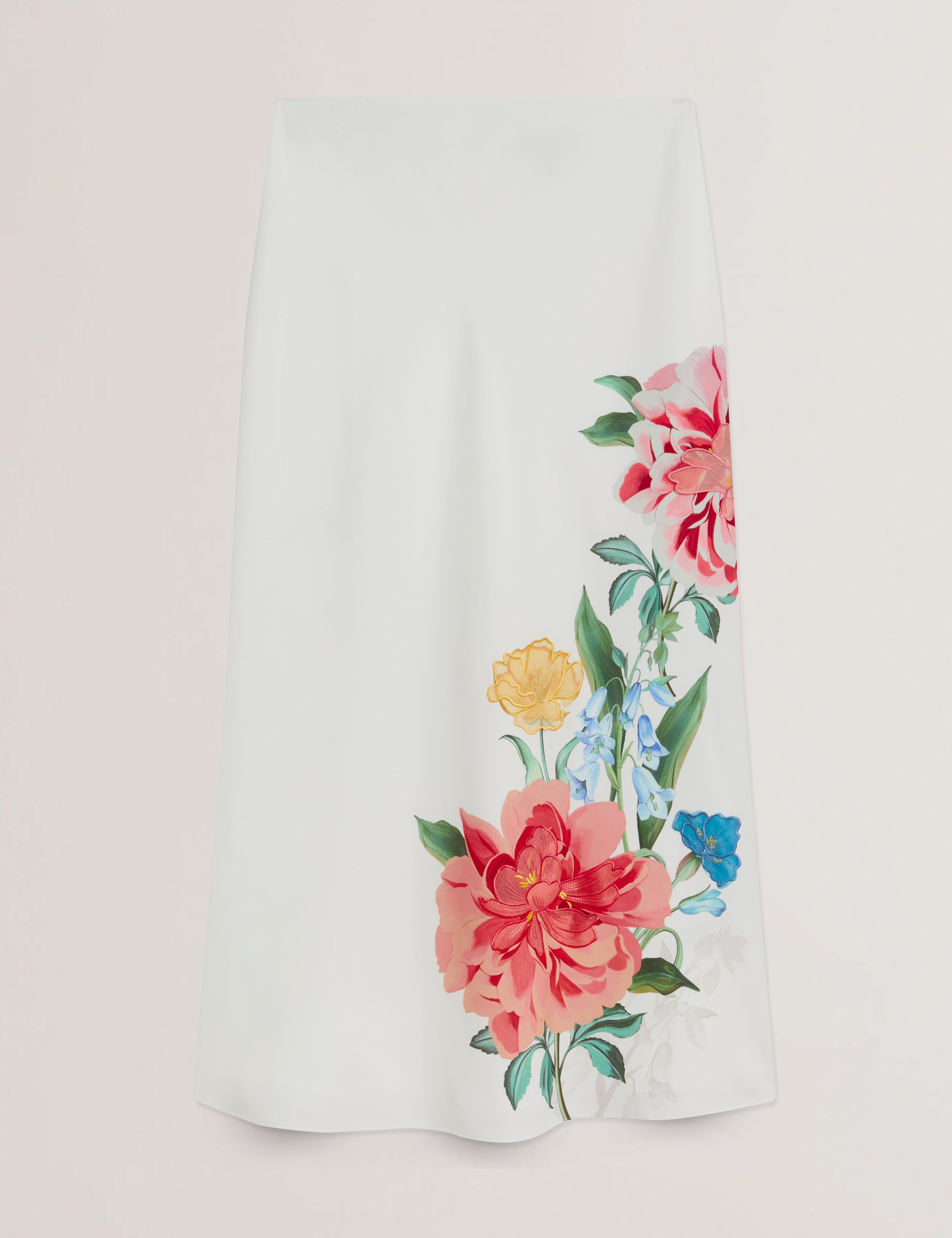 Casla Printed Column Maxi Skirt White