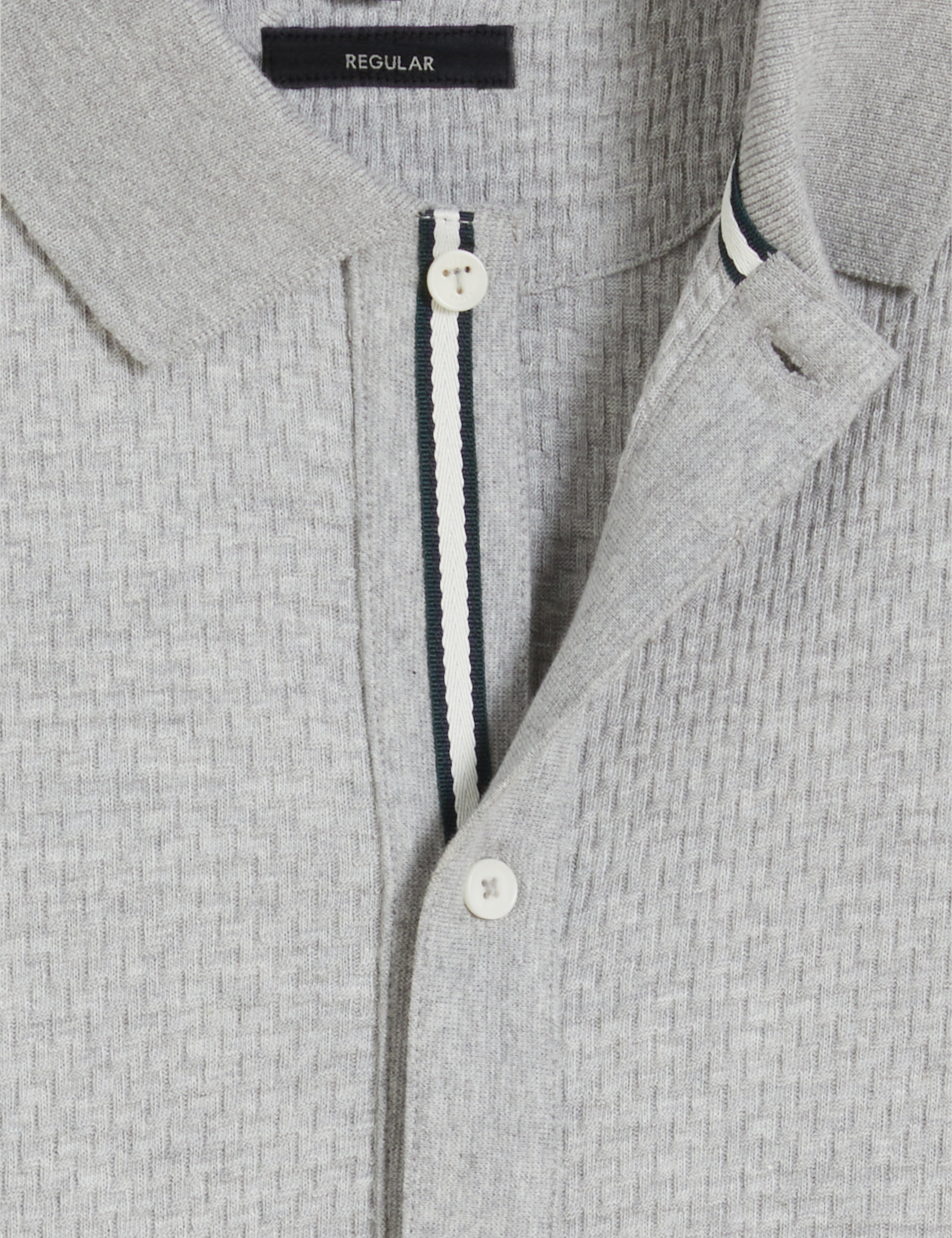 Connyr Short Sleeve Regular Button Through Polo Shirt Lt-Grey