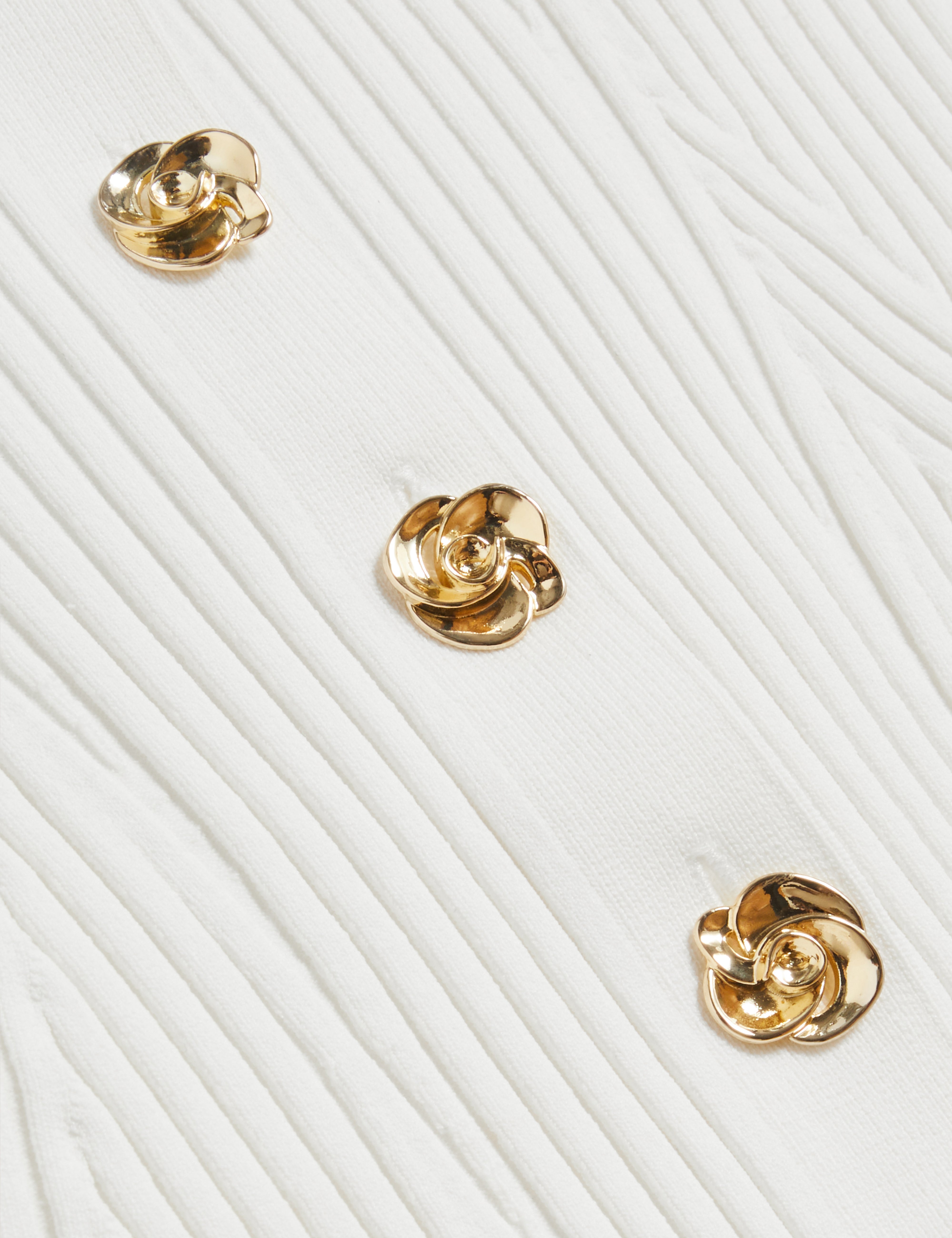 Dayyzi Rib Knit Biker Detail Cardigan Ivory