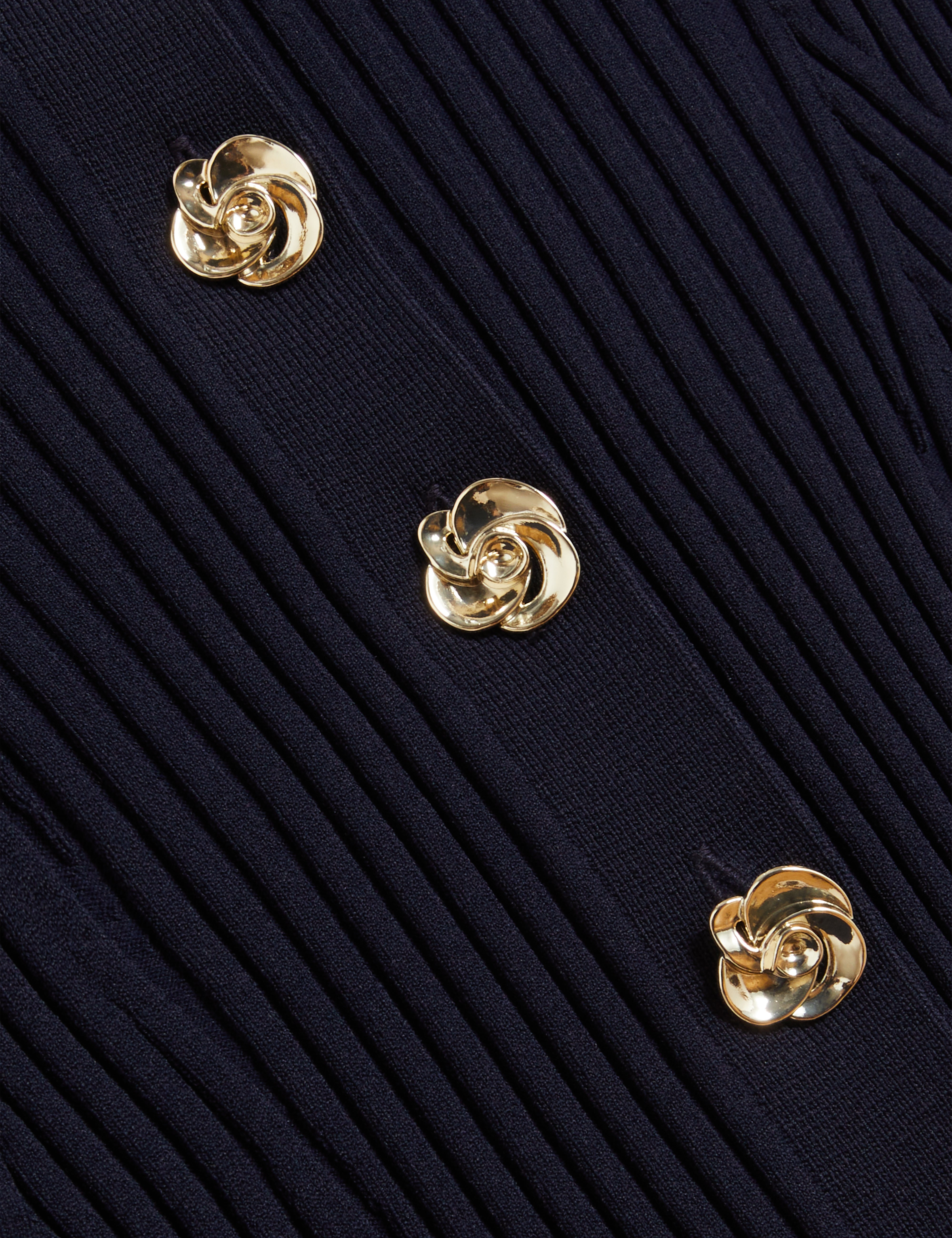 Dayyzi Rib Knit Biker Detail Cardigan Navy