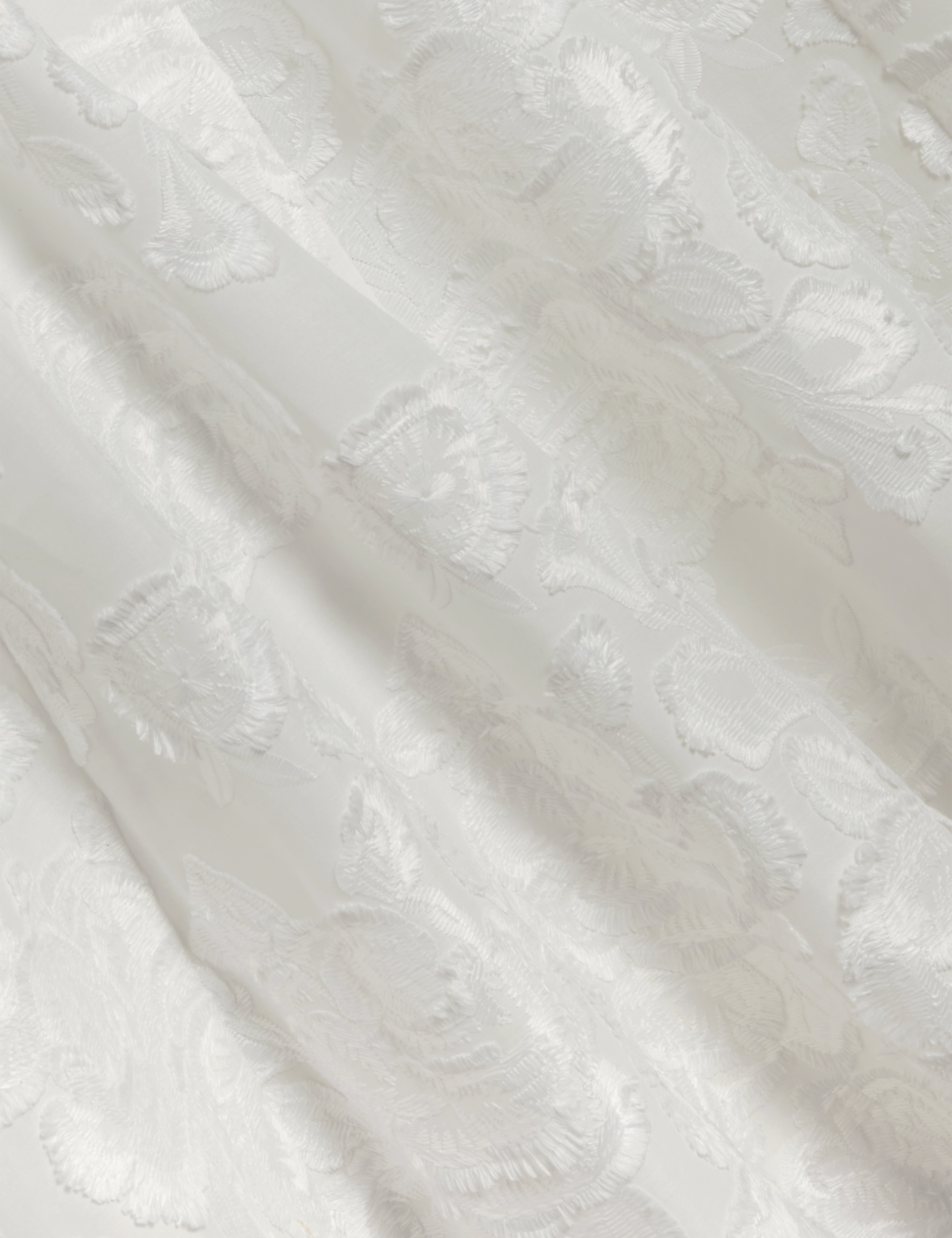 Eccrina Textured Rose Detail Midi Skirt White