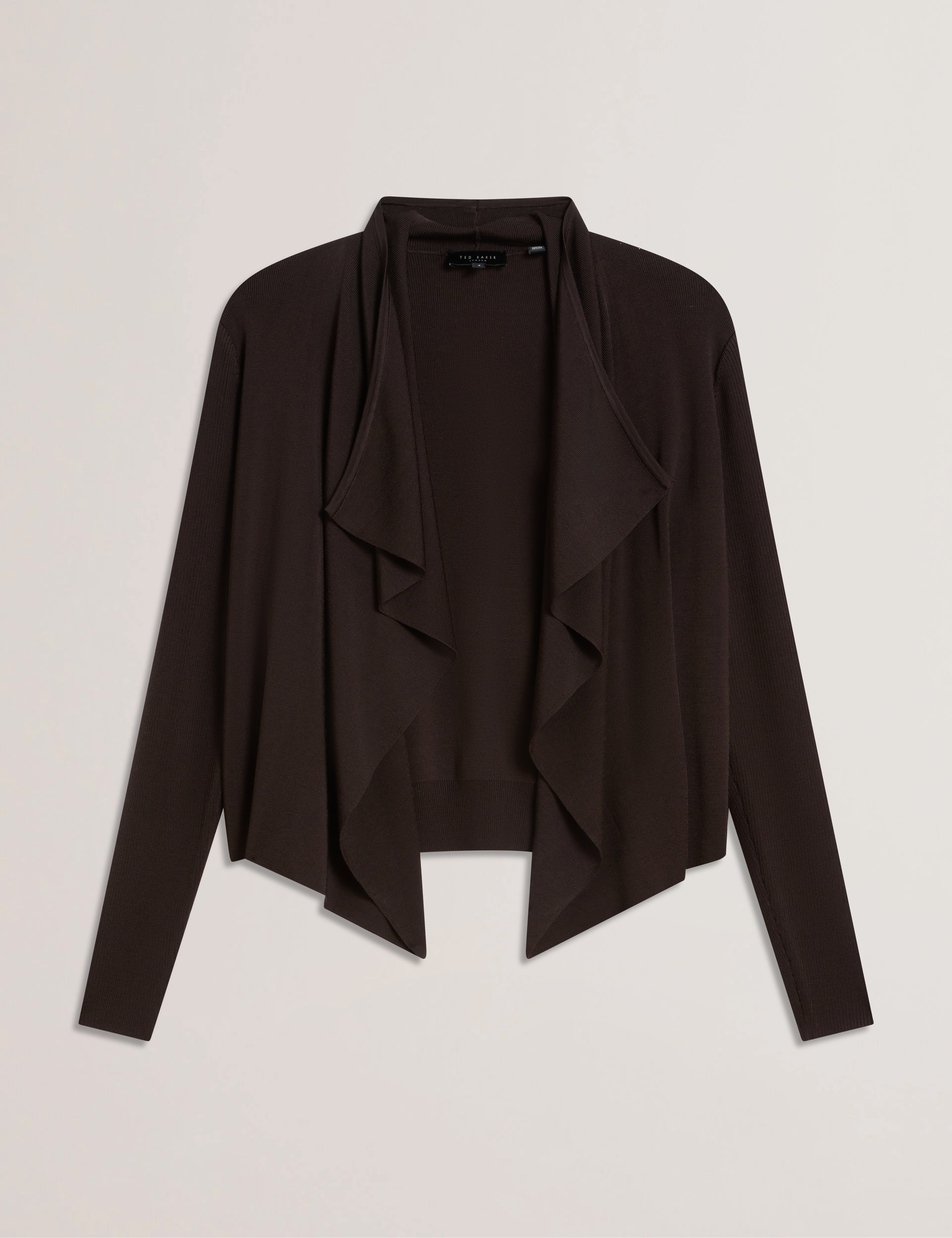Elliyy Waterfall Front Cardigan Dk-Brown