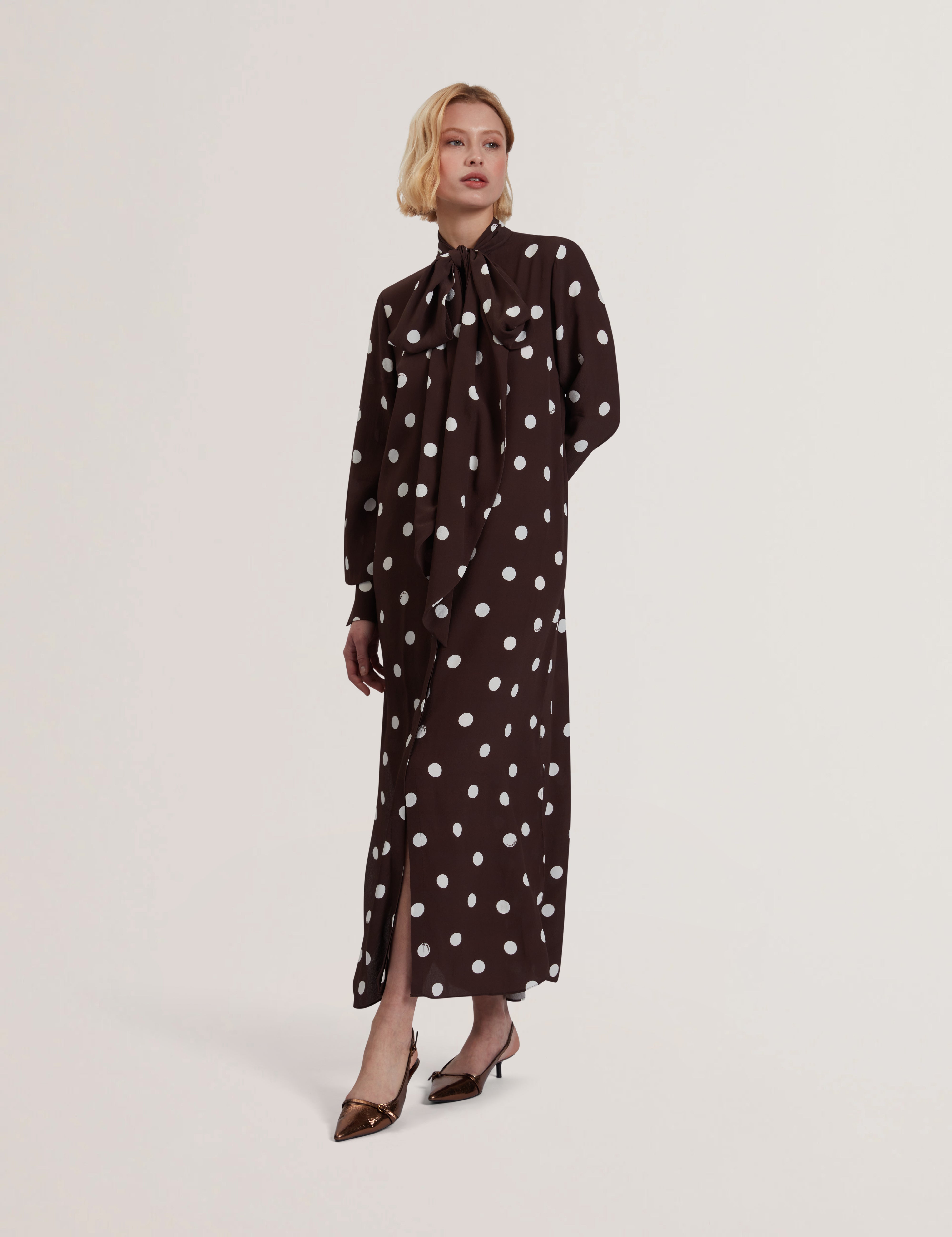 Shop Elnie Scarf Detail Midi Dress Dk-Brown for Women Online - Ted Baker UAE Shop Elnie Scarf Detail Midi Dress Dk-Brown for Women Online - Ted Baker UAE