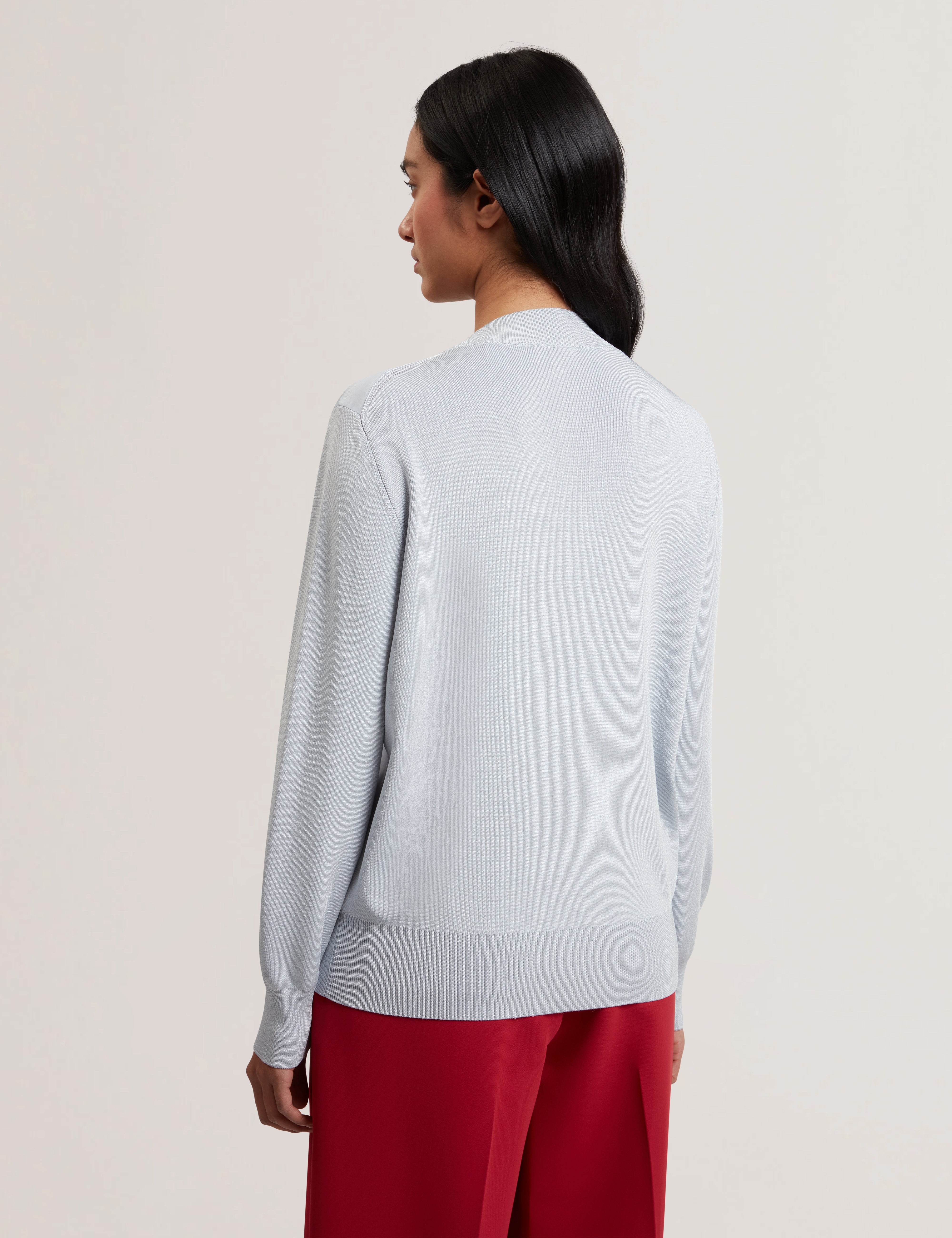 Eloaa Woven Front Printed Sweater Pl-Blue