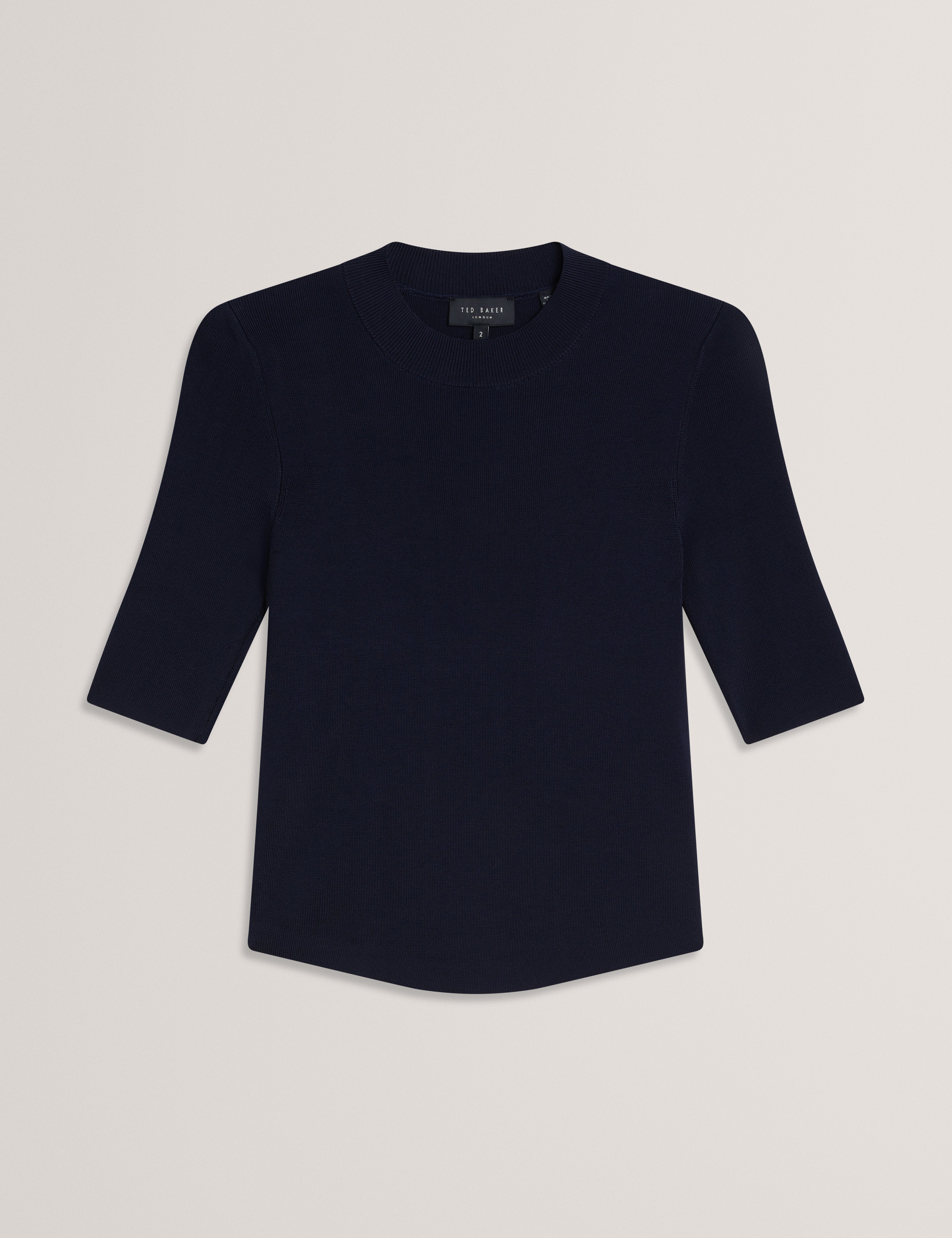 Felixia Knitted Half Sleeve Tee Navy