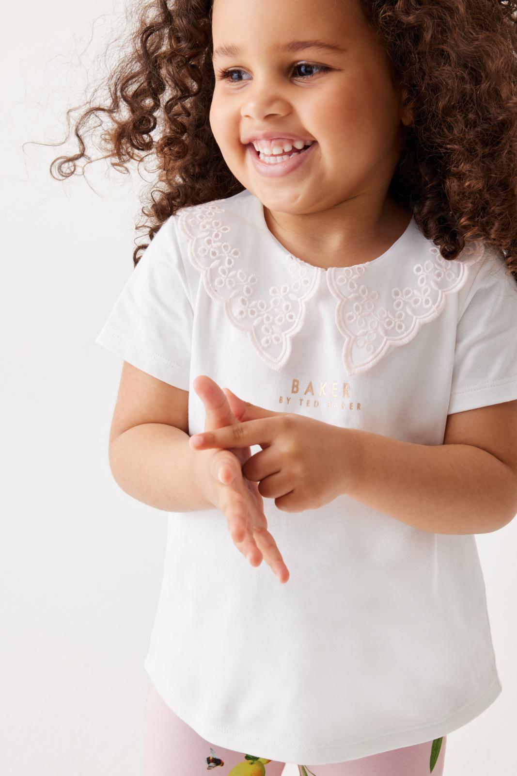 Pink Organza Collared T-Shirt And Leggings Set Pink