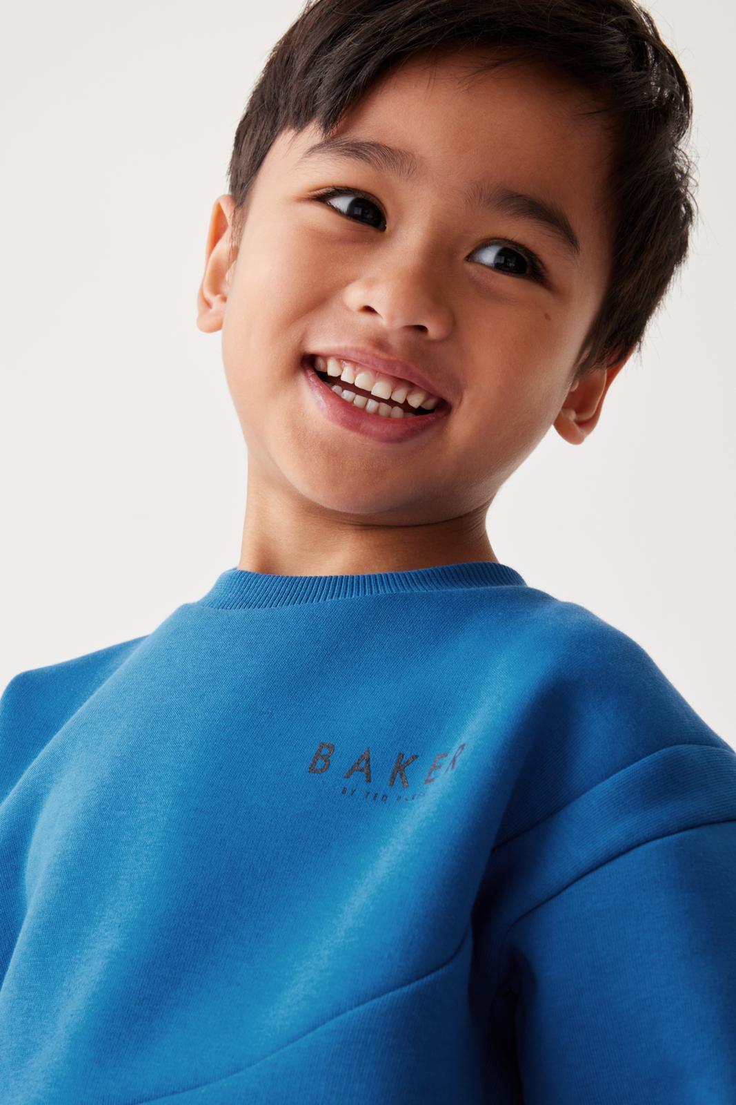 Seam Sweatshirt And Short Set Blue