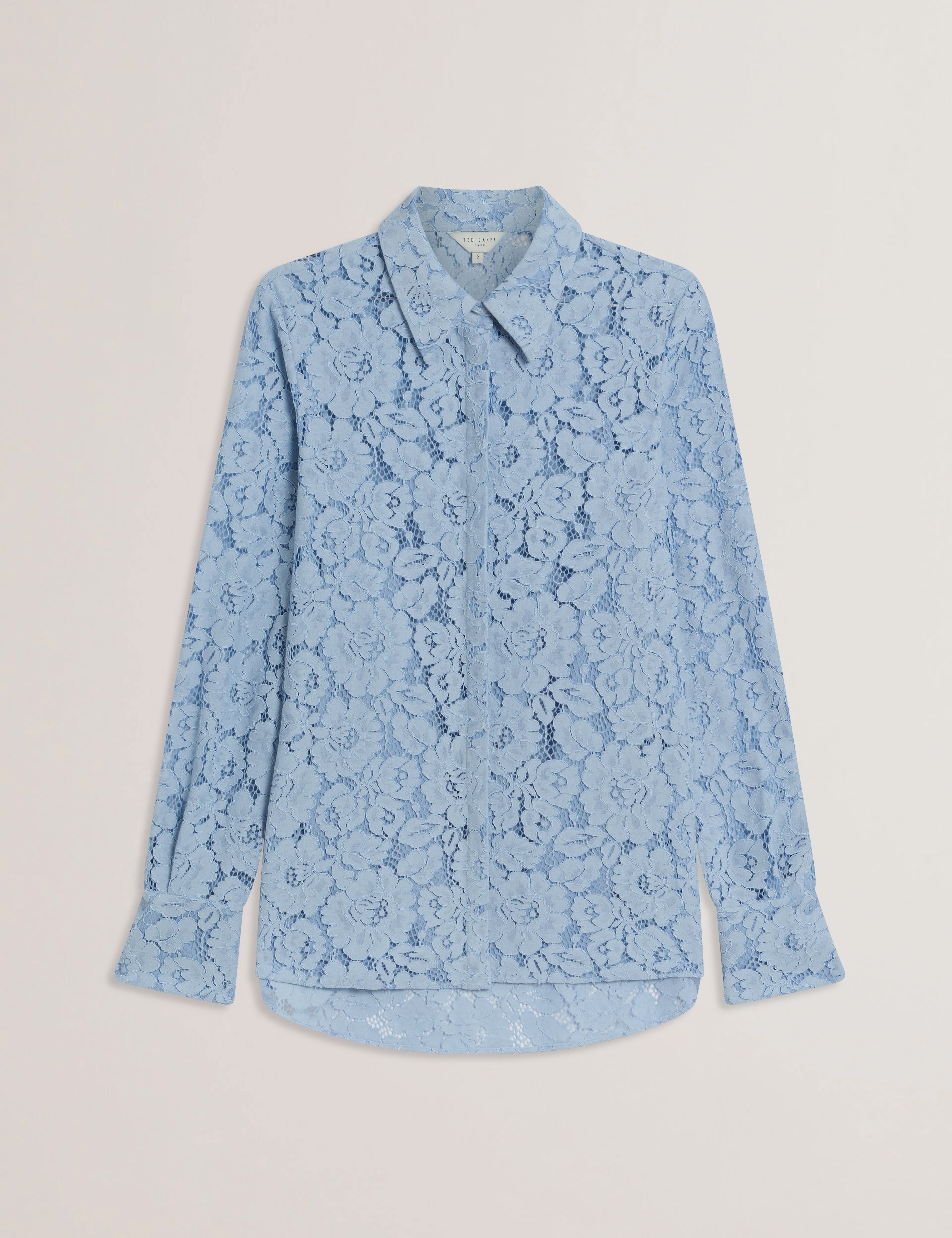 Gennoa Longline Lace Shirt Lt-Blue