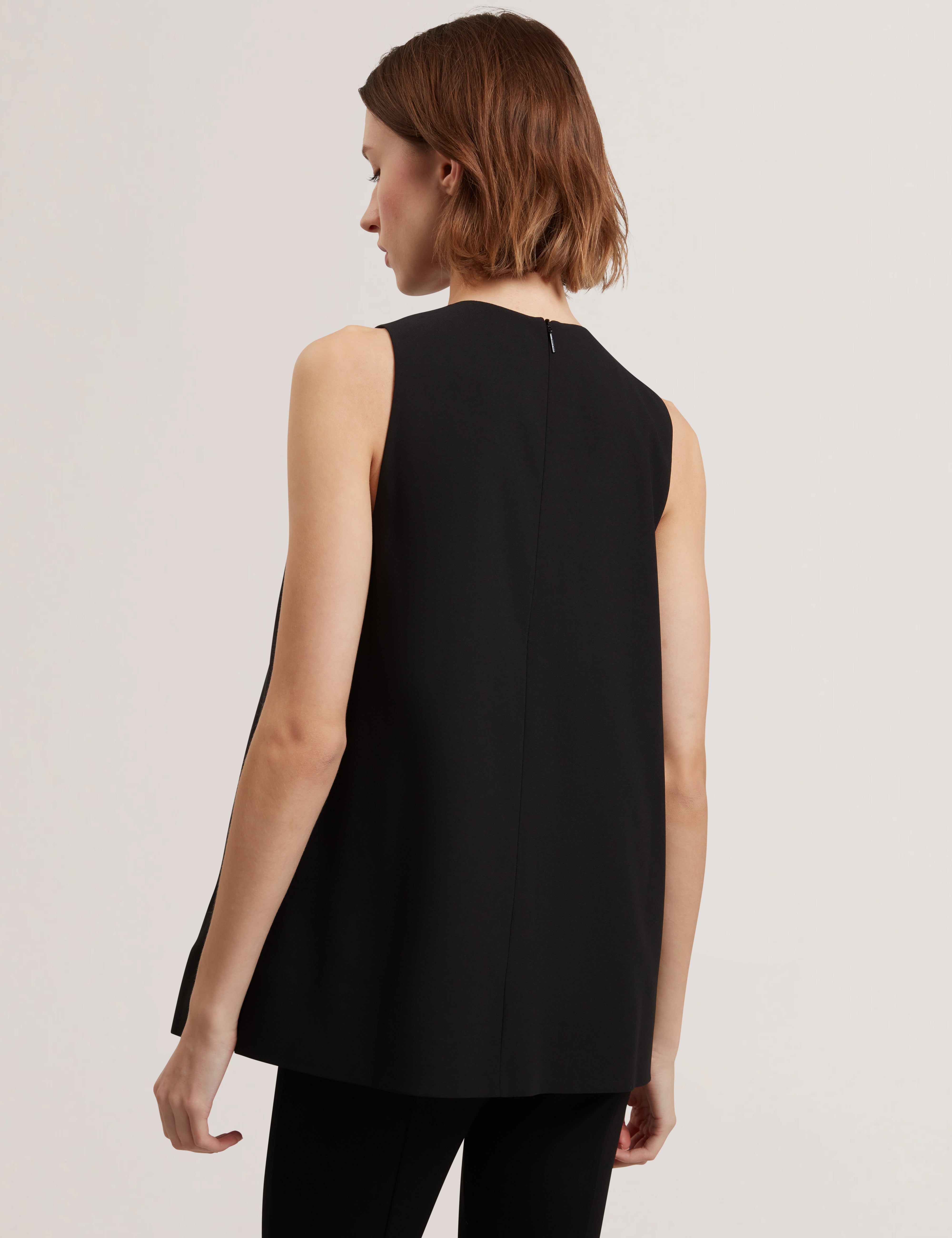 Icana Drape Detail Sleeveless Top Black