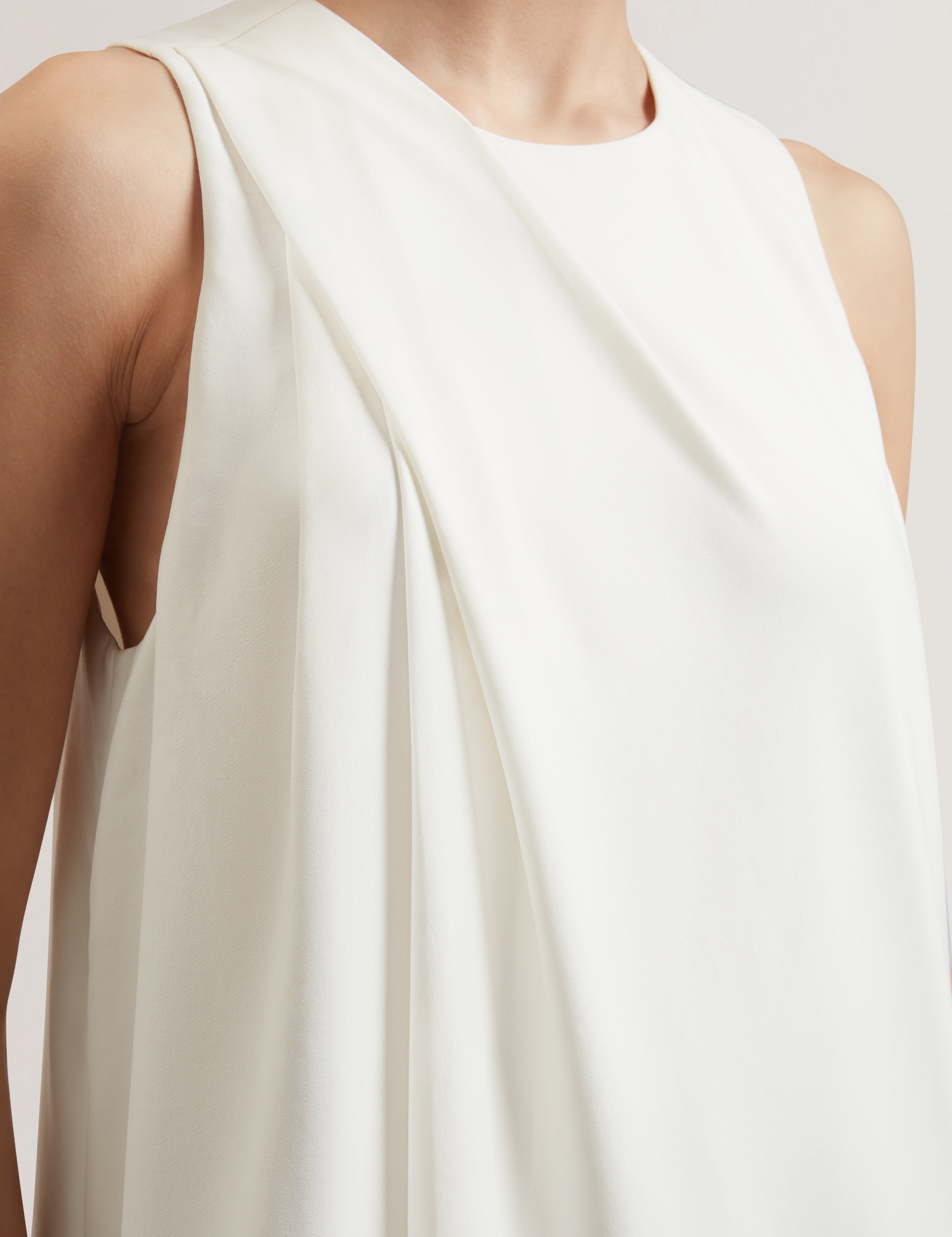 Icana Drape Detail Sleeveless Top Ivory
