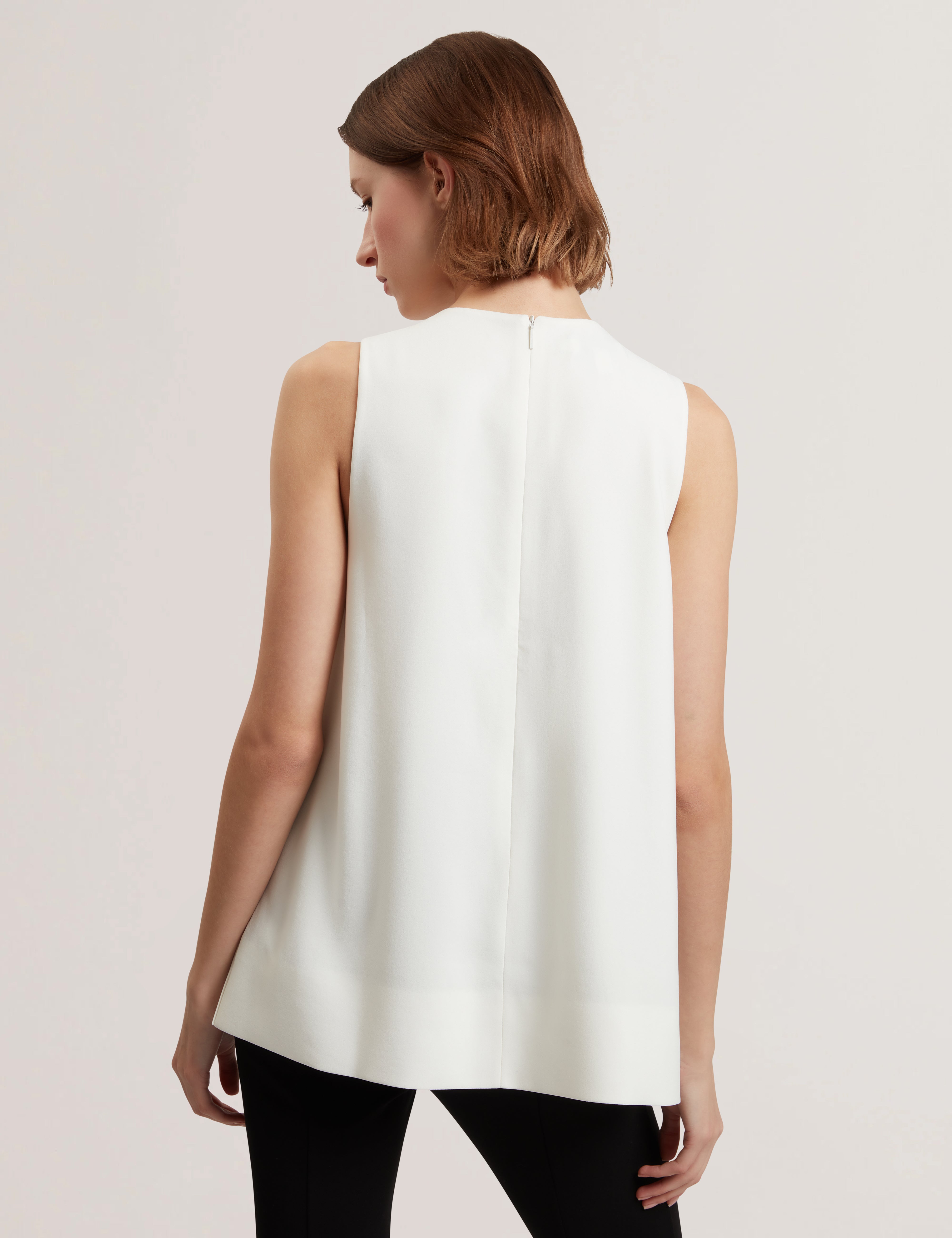 Icana Drape Detail Sleeveless Top Ivory