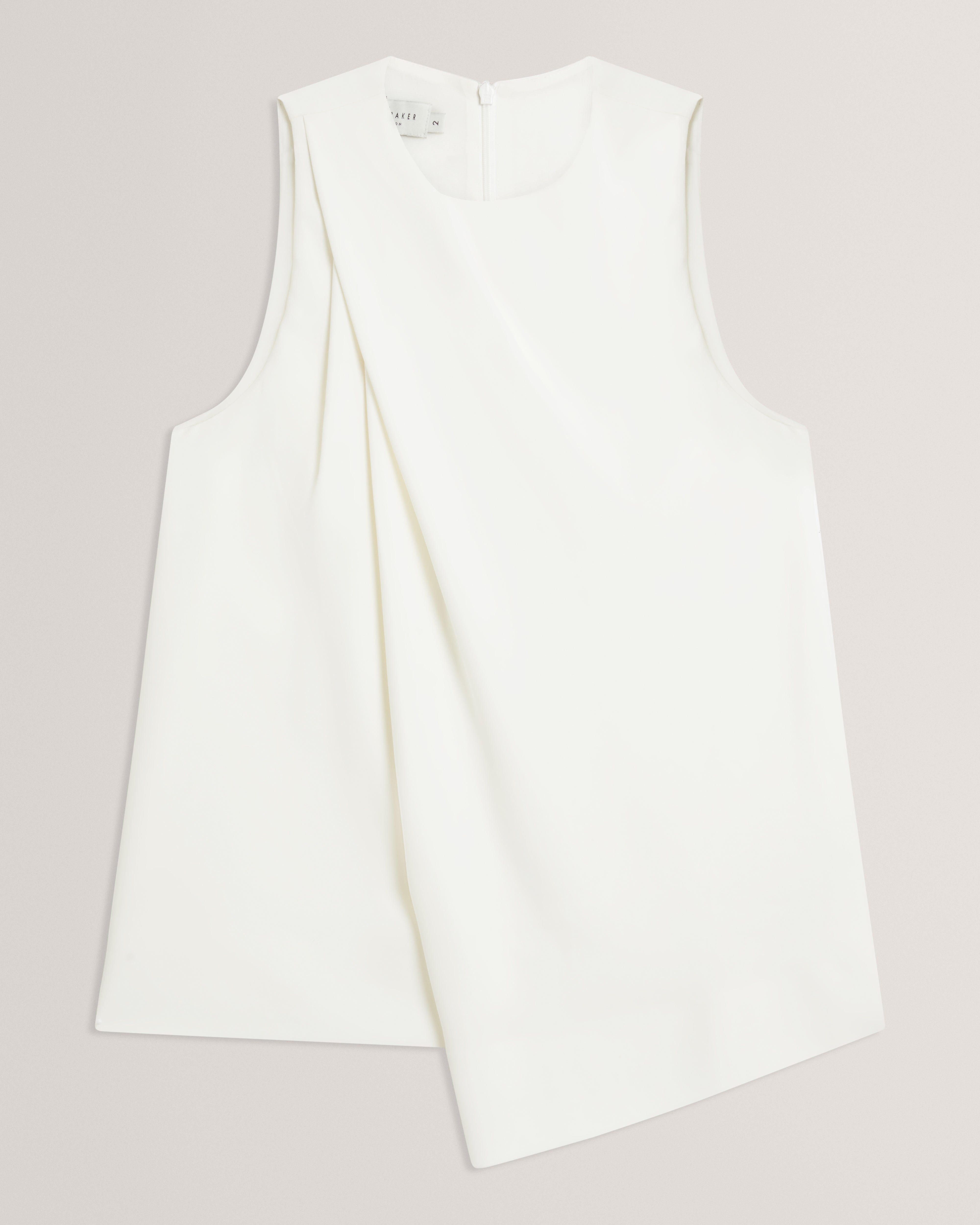 Icana Drape Detail Sleeveless Top Ivory