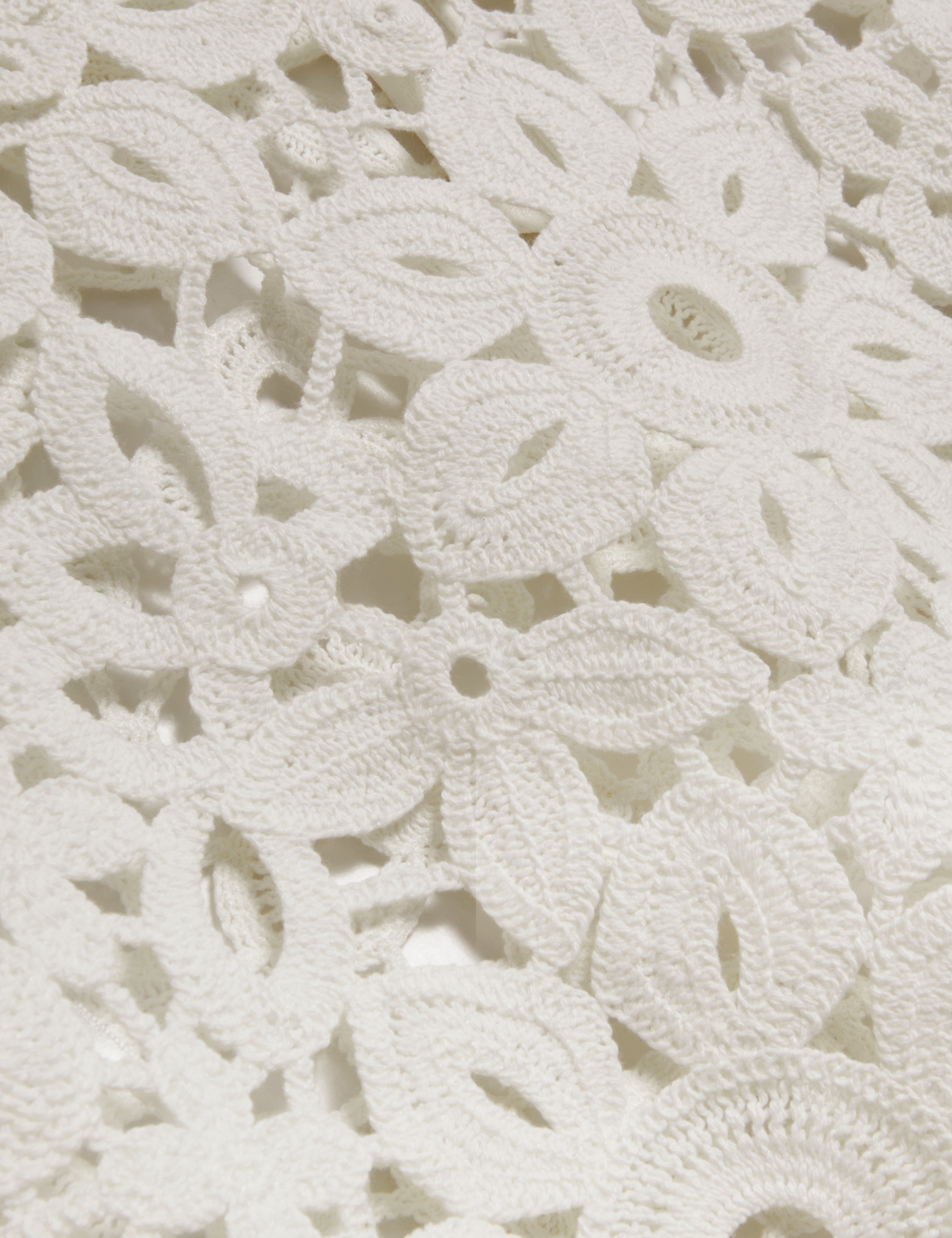 Joyyra Crochet Knit Top White