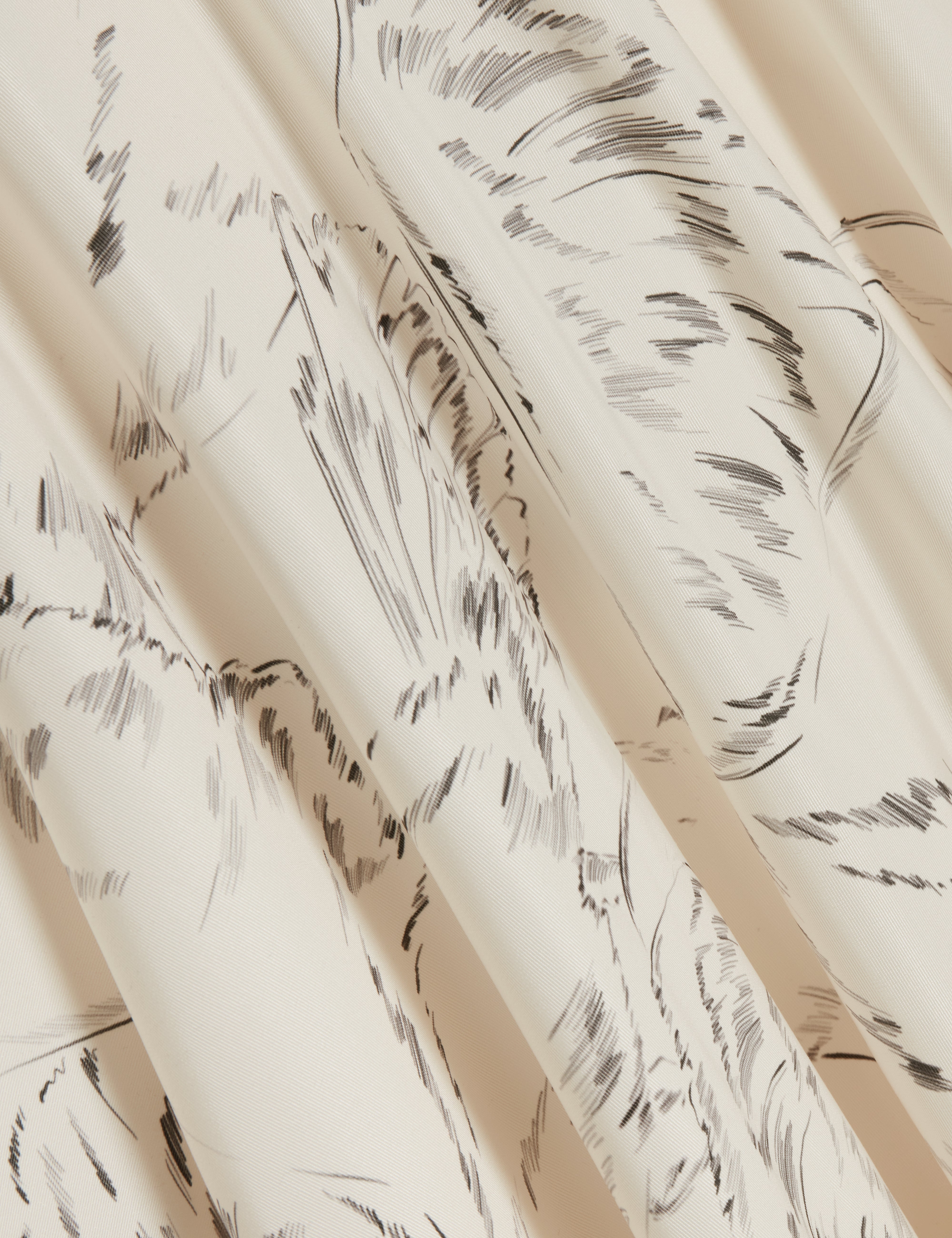 Laguuna Printed Ottoman Midi Skirt Ivory