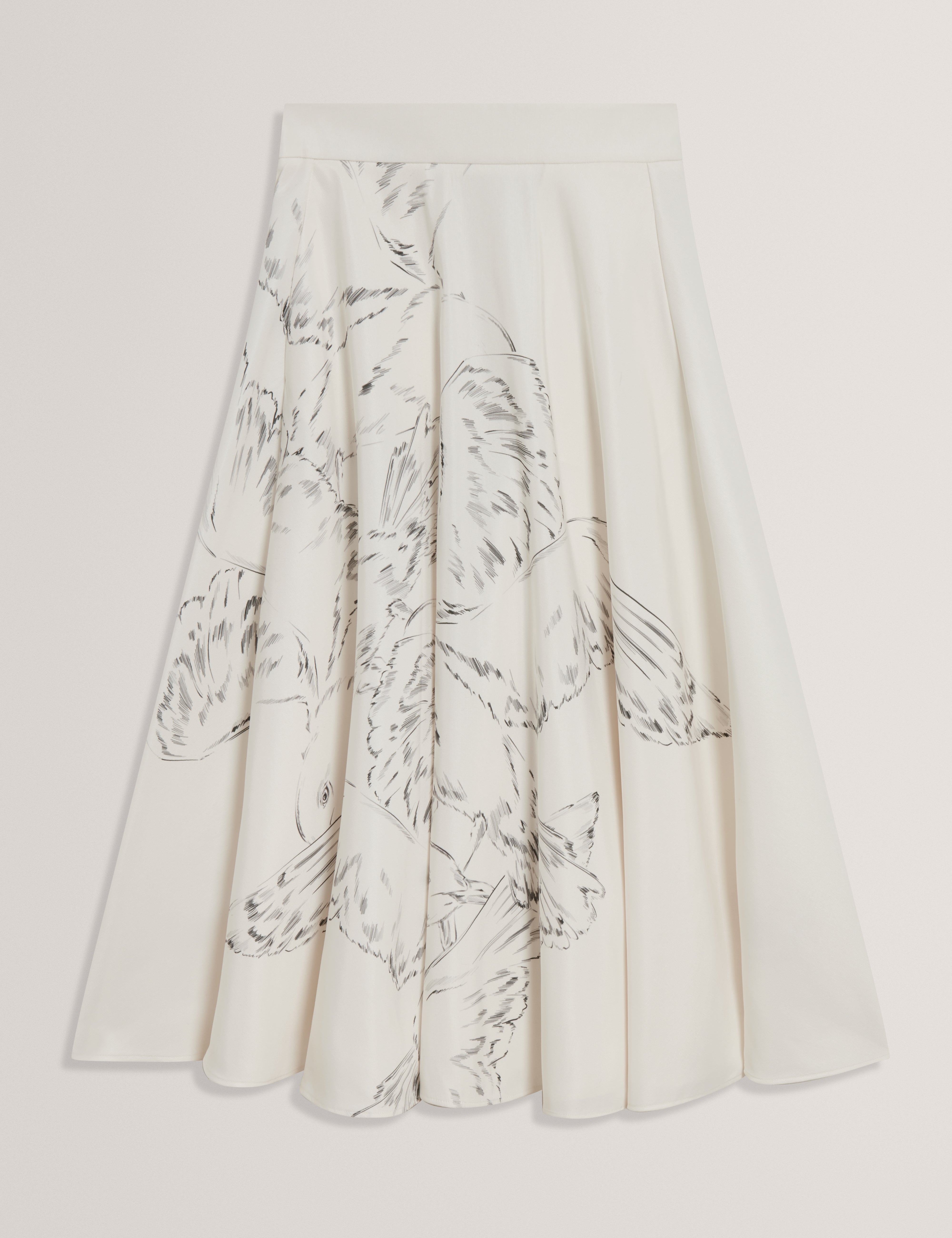 Laguuna Printed Ottoman Midi Skirt Ivory