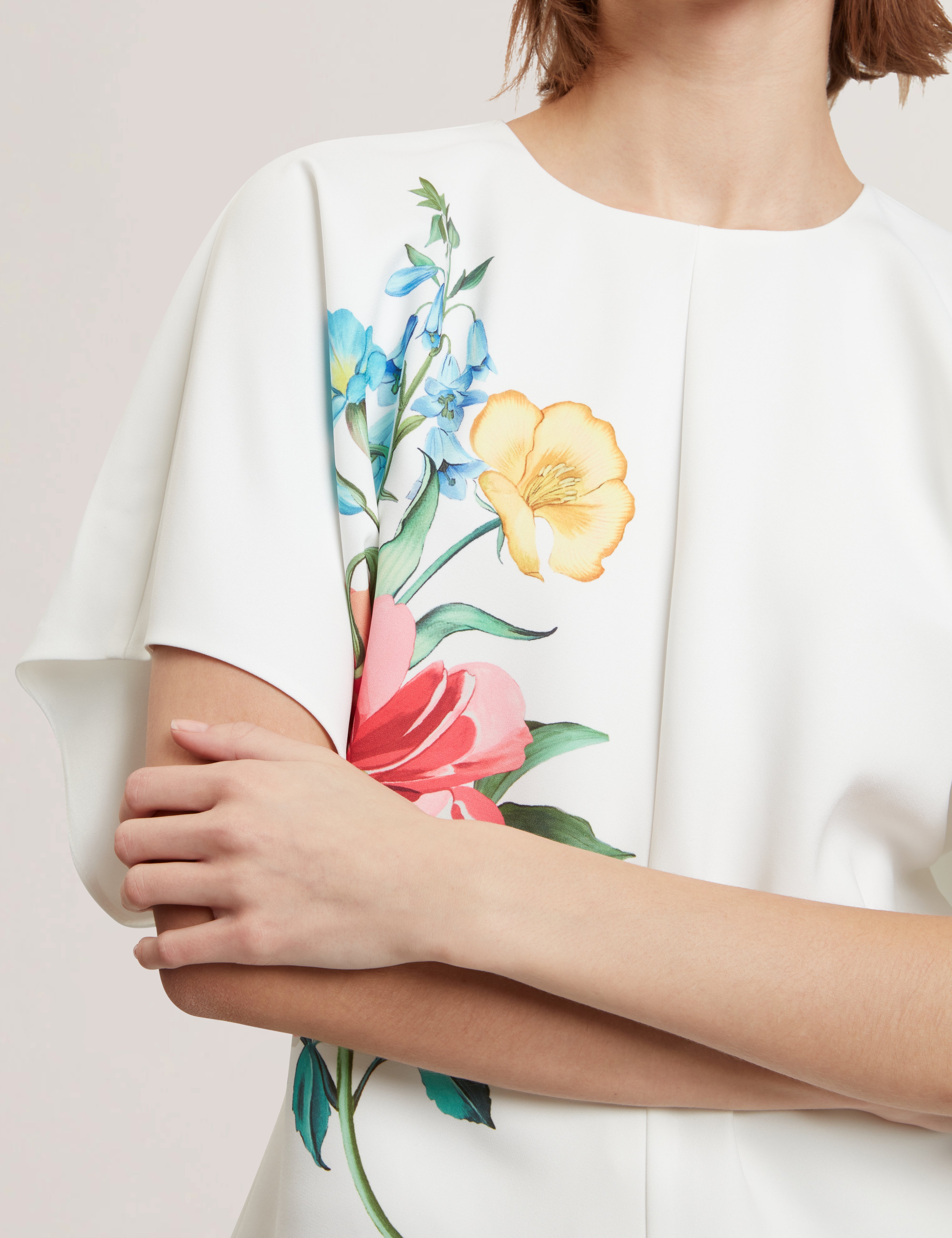 Lahnaa Slouch Sleeve Waisted Top White