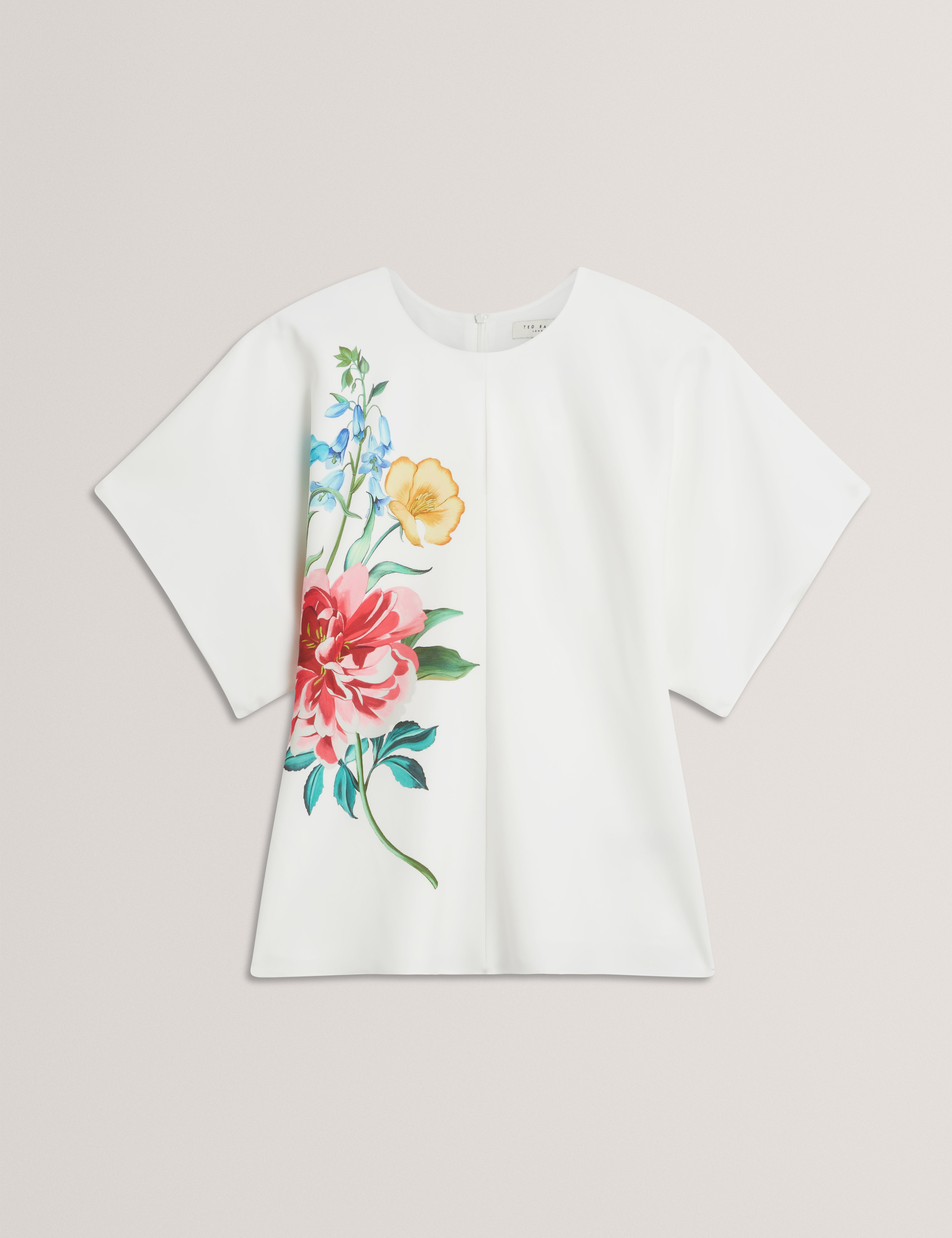 Lahnaa Slouch Sleeve Waisted Top White
