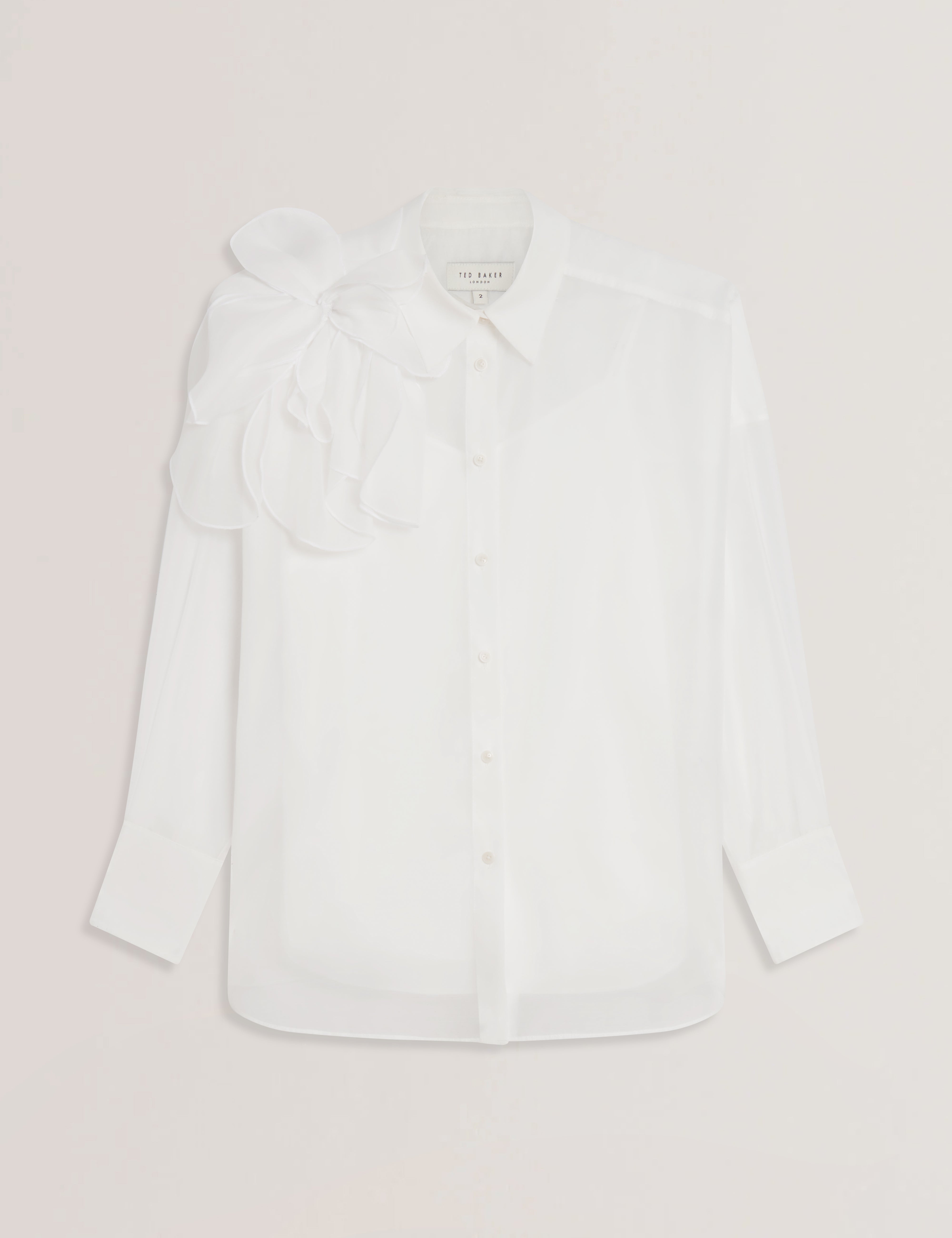 Lanyaa Organza Corsage Oversized Shirt Ivory