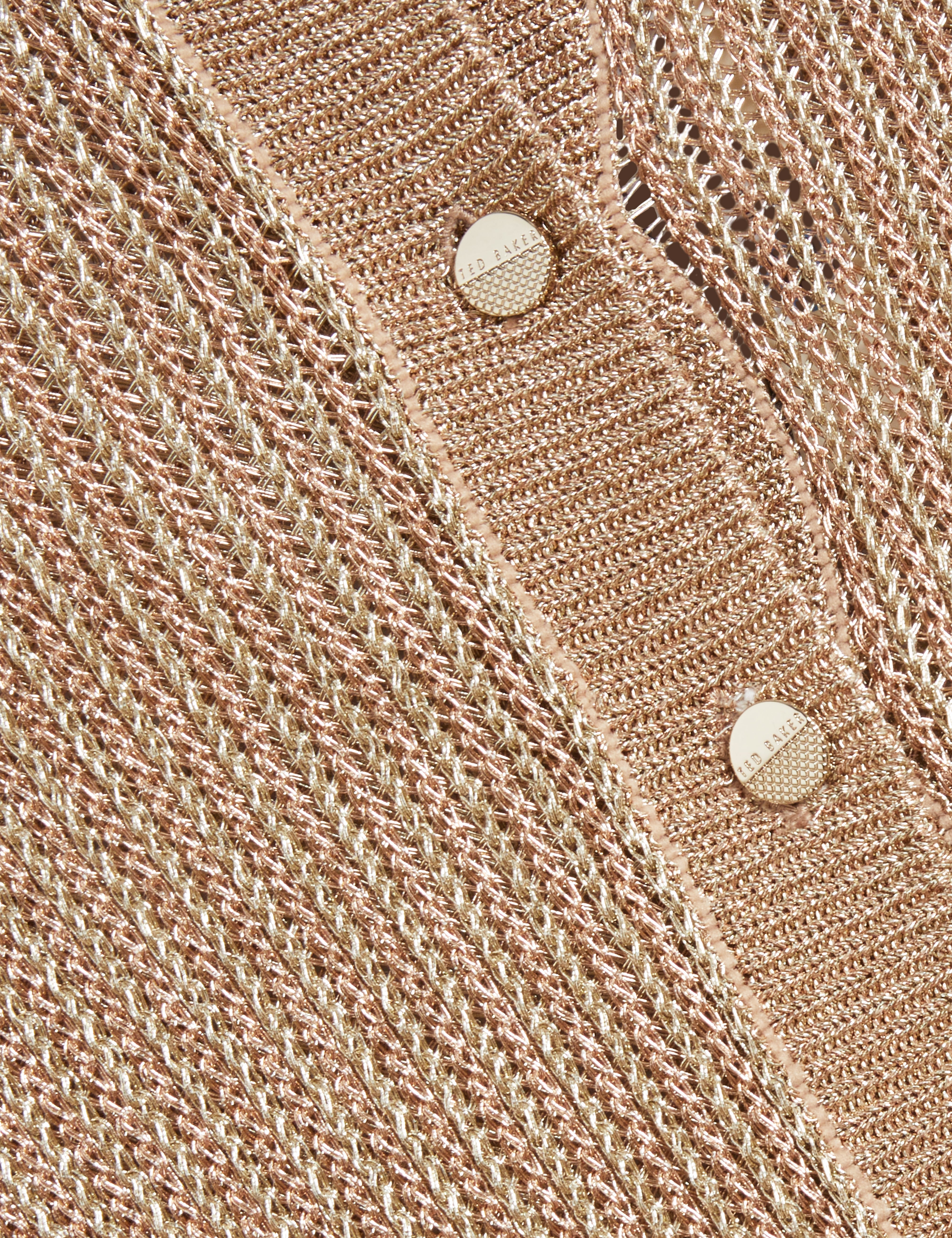 Manya Chainmail Knitted Cardigan Gold