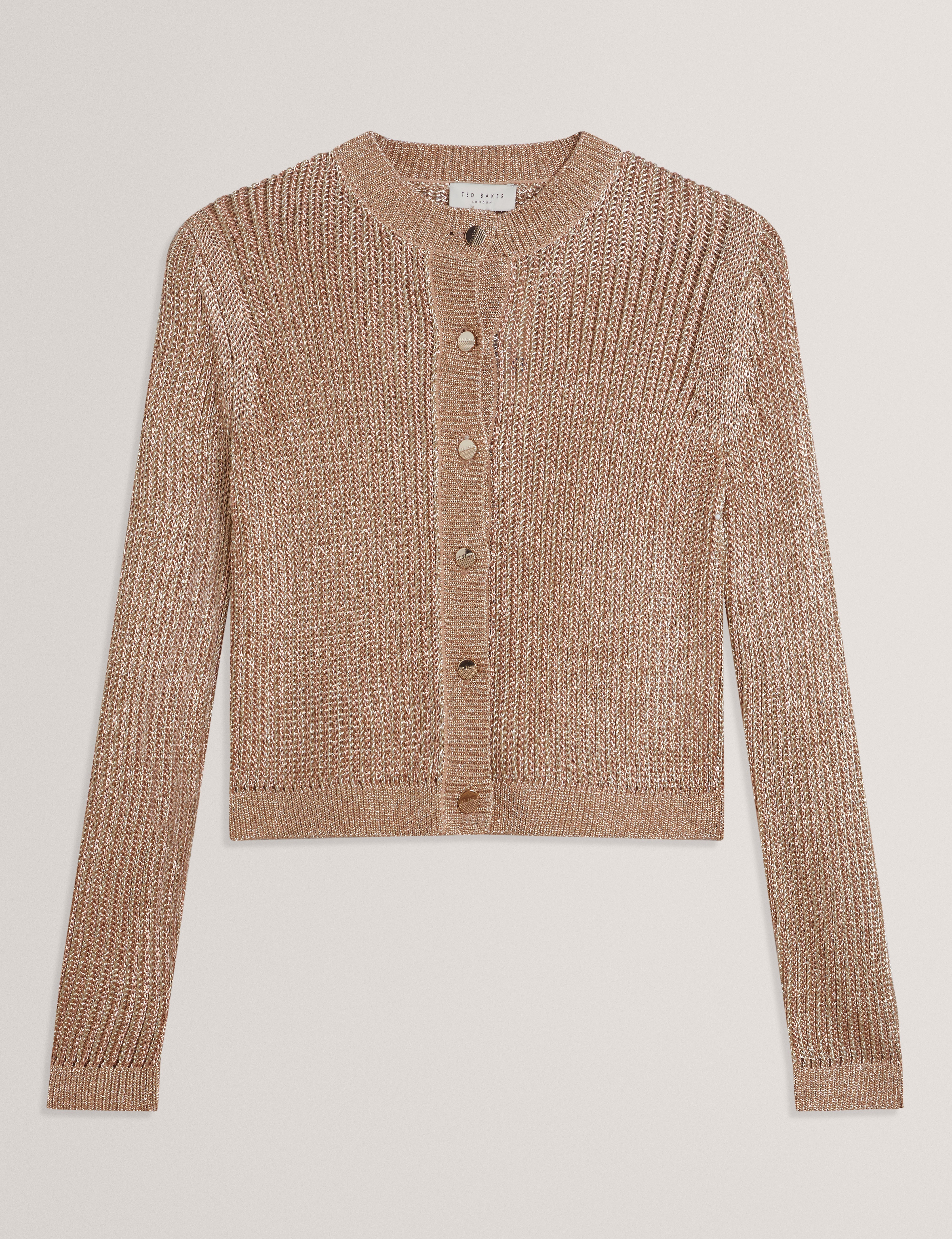 Manya Chainmail Knitted Cardigan Gold