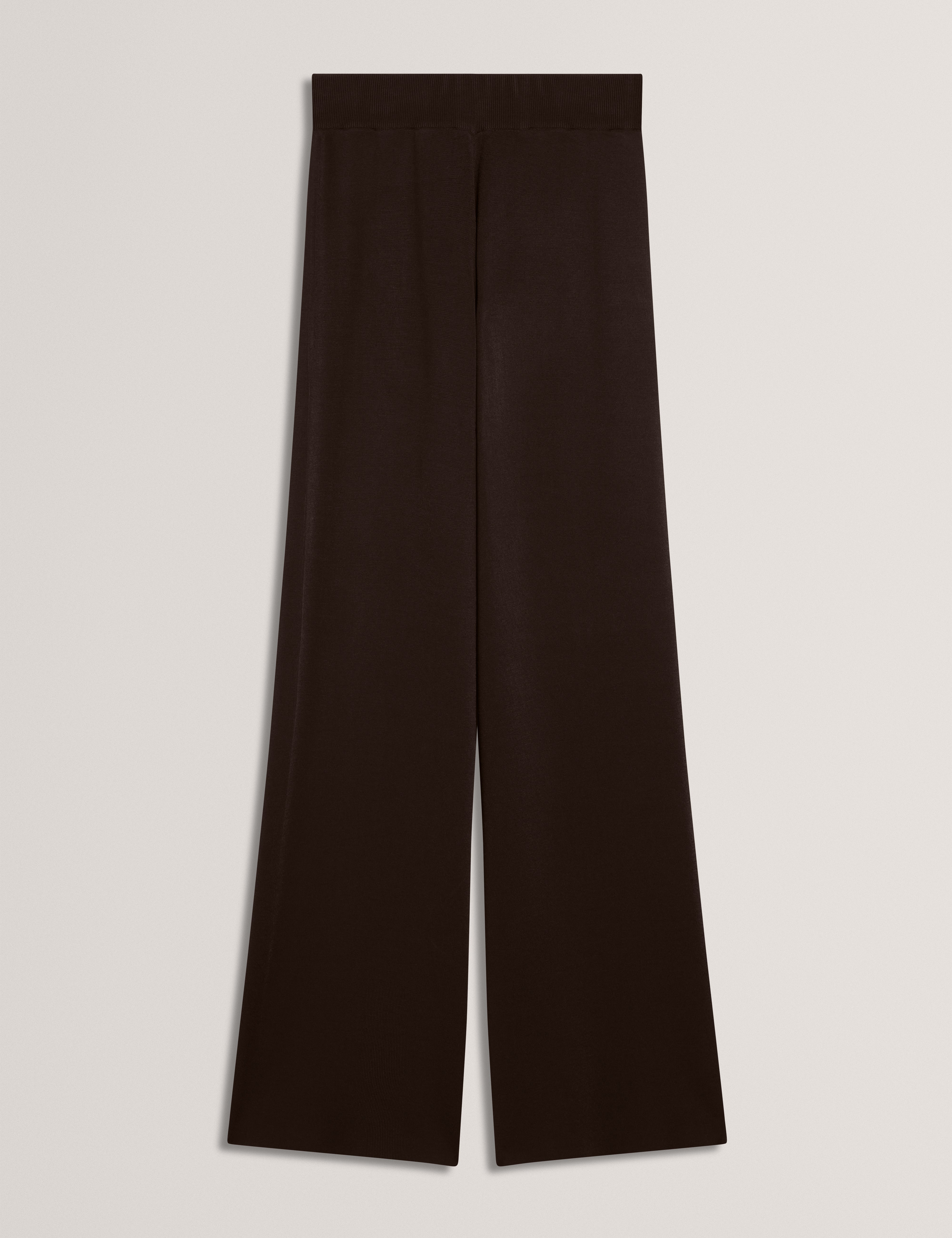 Matilli Wide Leg Knit Trouser Dk-Brown