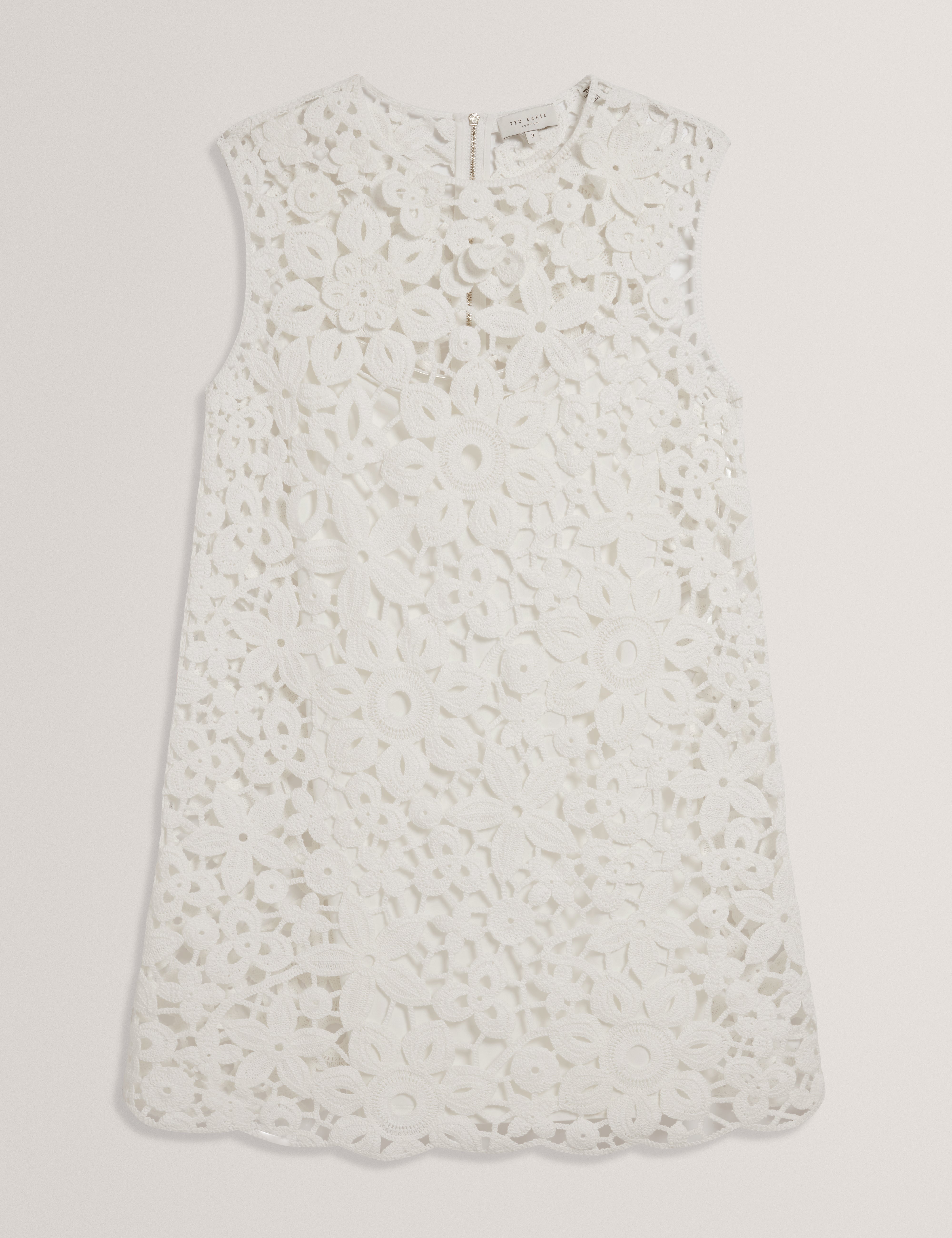 Miikka Crochet Knit Mini Dress White
