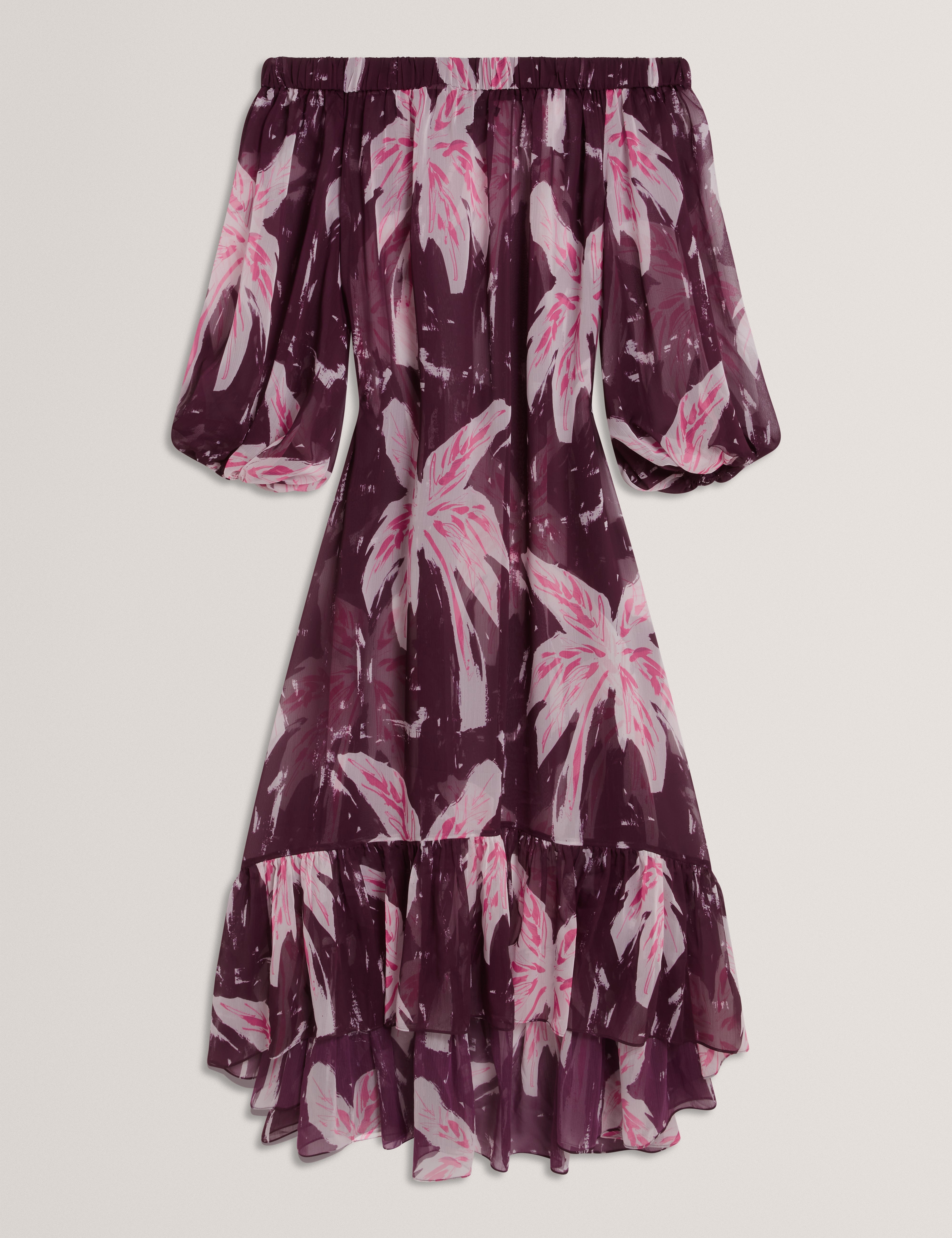 Montaya Printed Bardot Maxi Cover Up Maroon