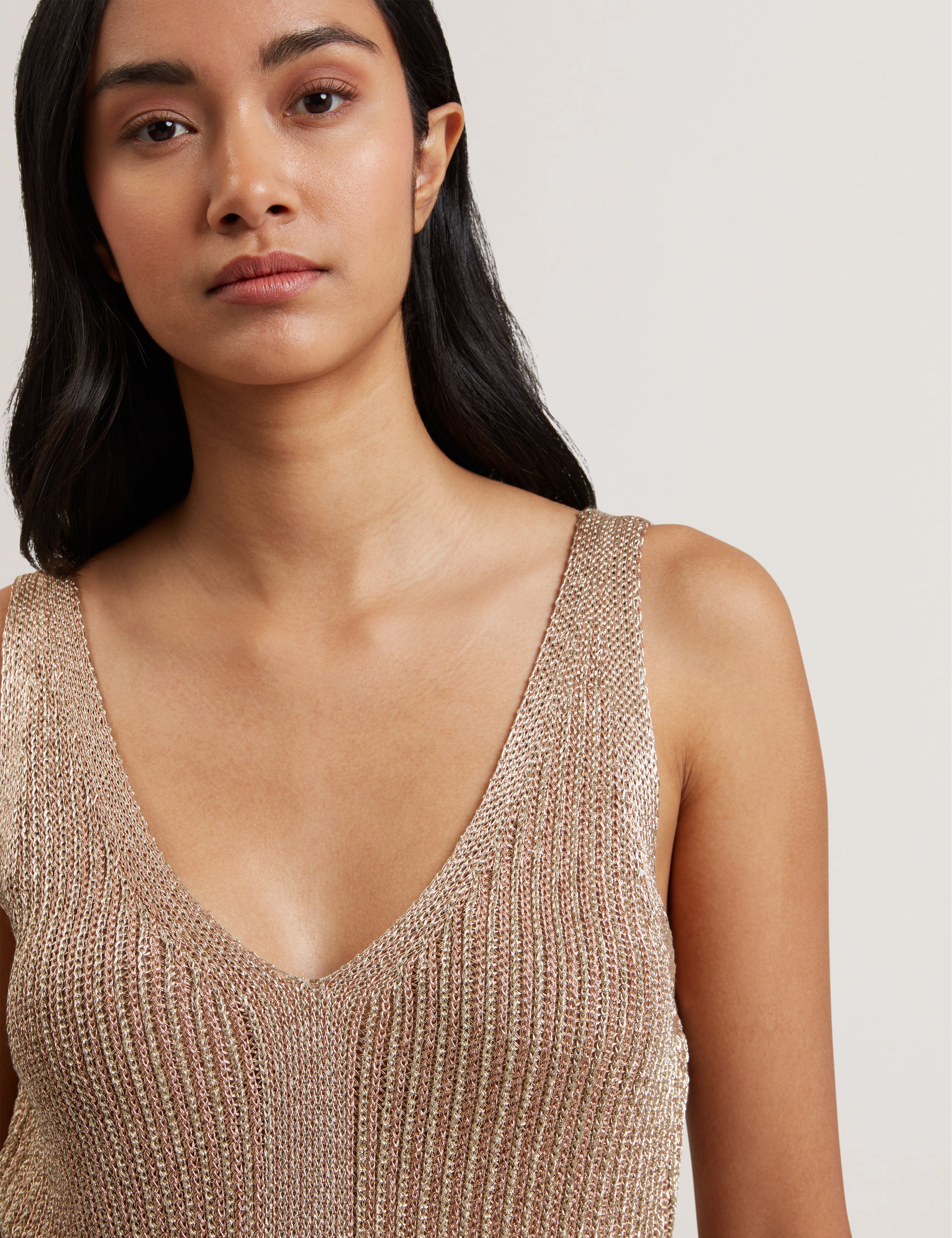 Myylie Chainmail Knitted Vest Gold