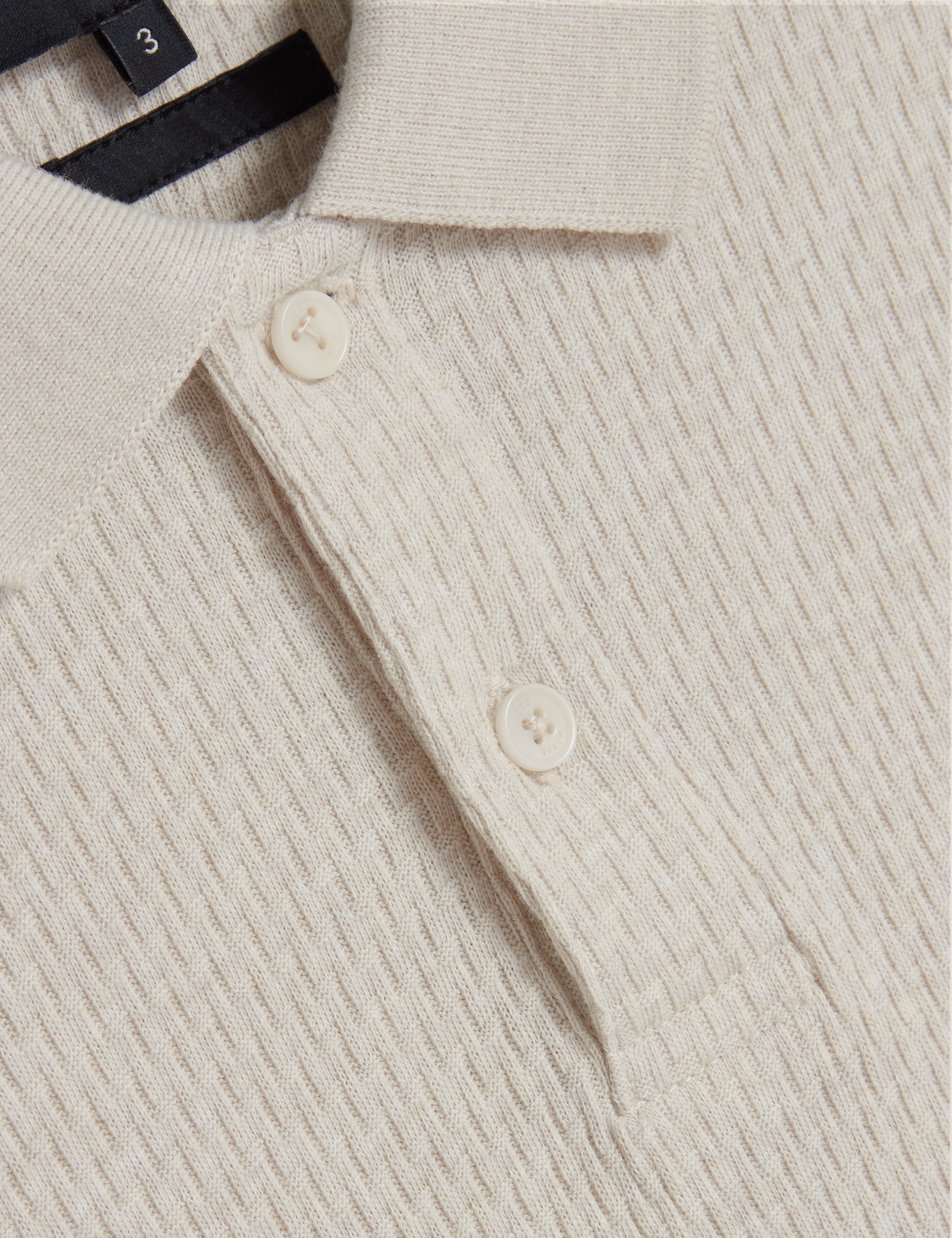 Redman Short Sleeve Regular Textured Polo Ecru