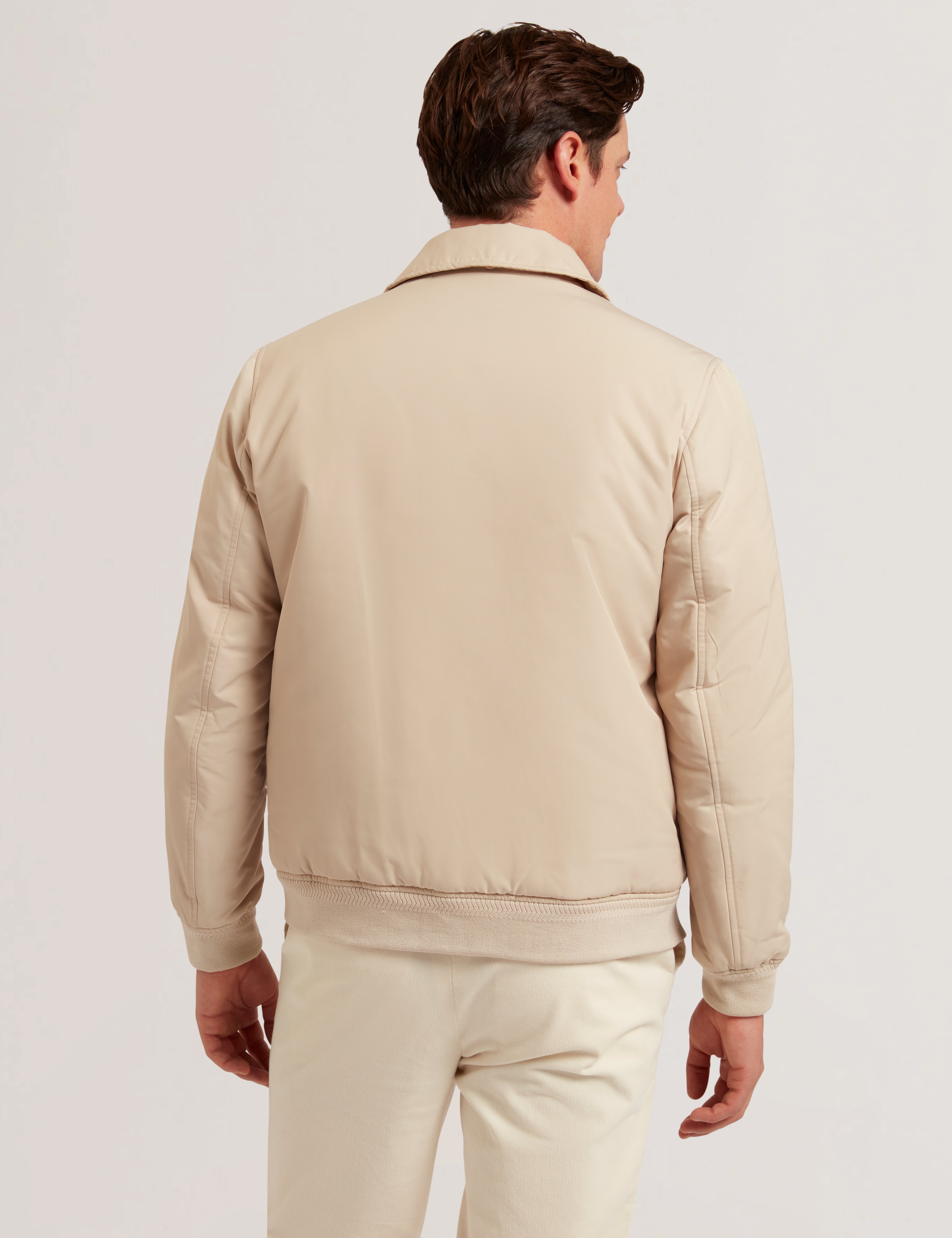 Avitore Bomber Removable Shearling Collar Taupe