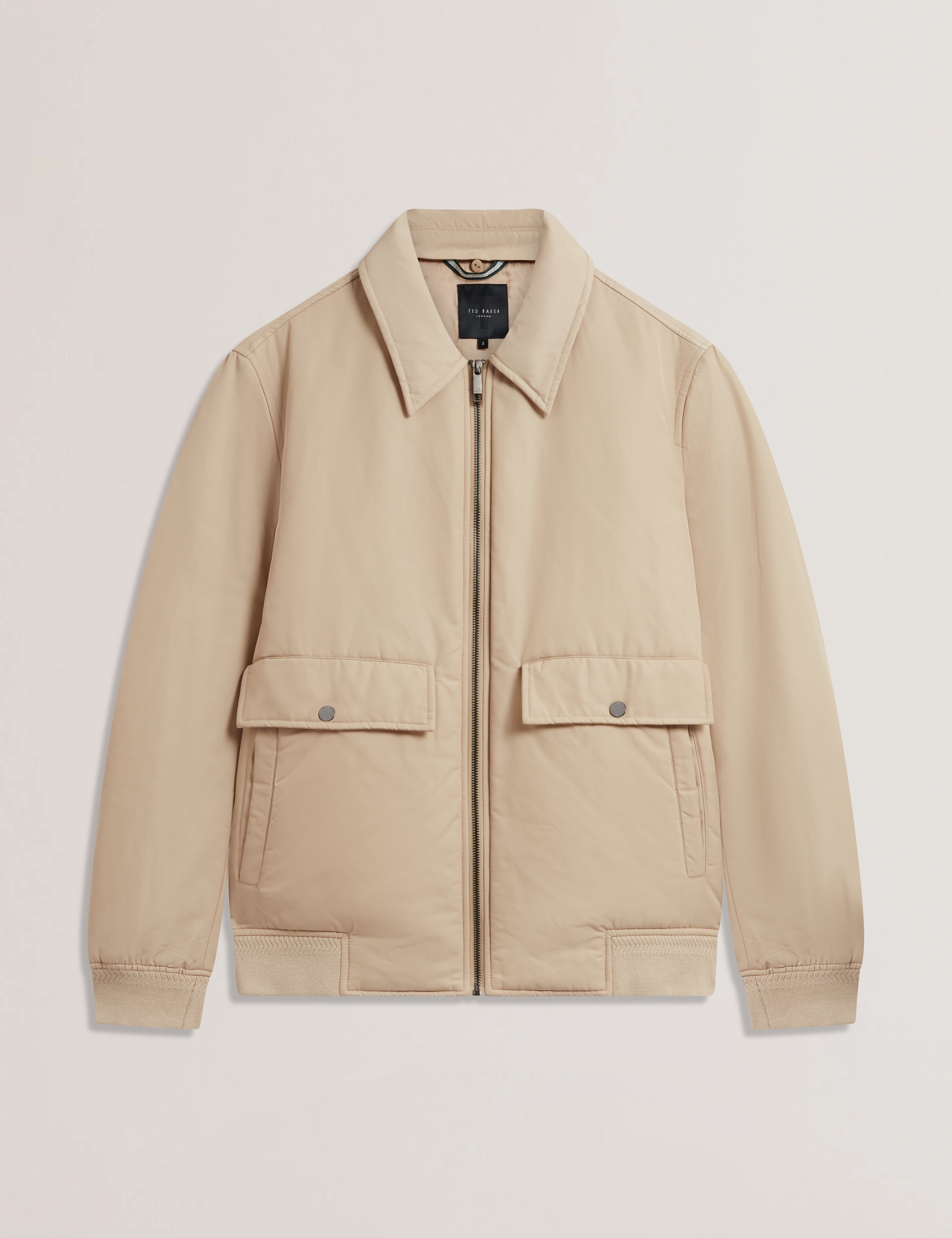 Avitore Bomber Removable Shearling Collar Taupe