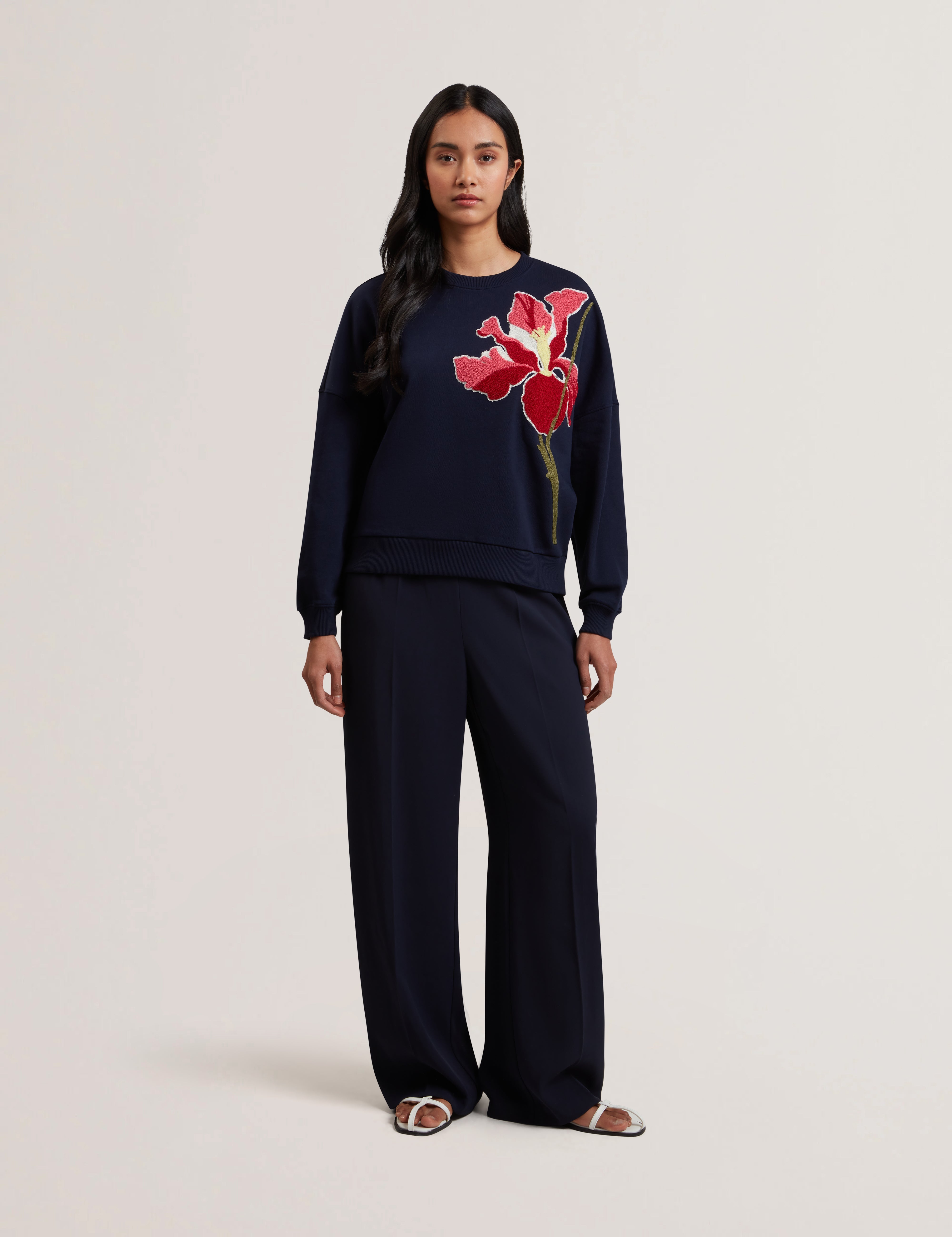 Sanderr Graphic Sweater Navy