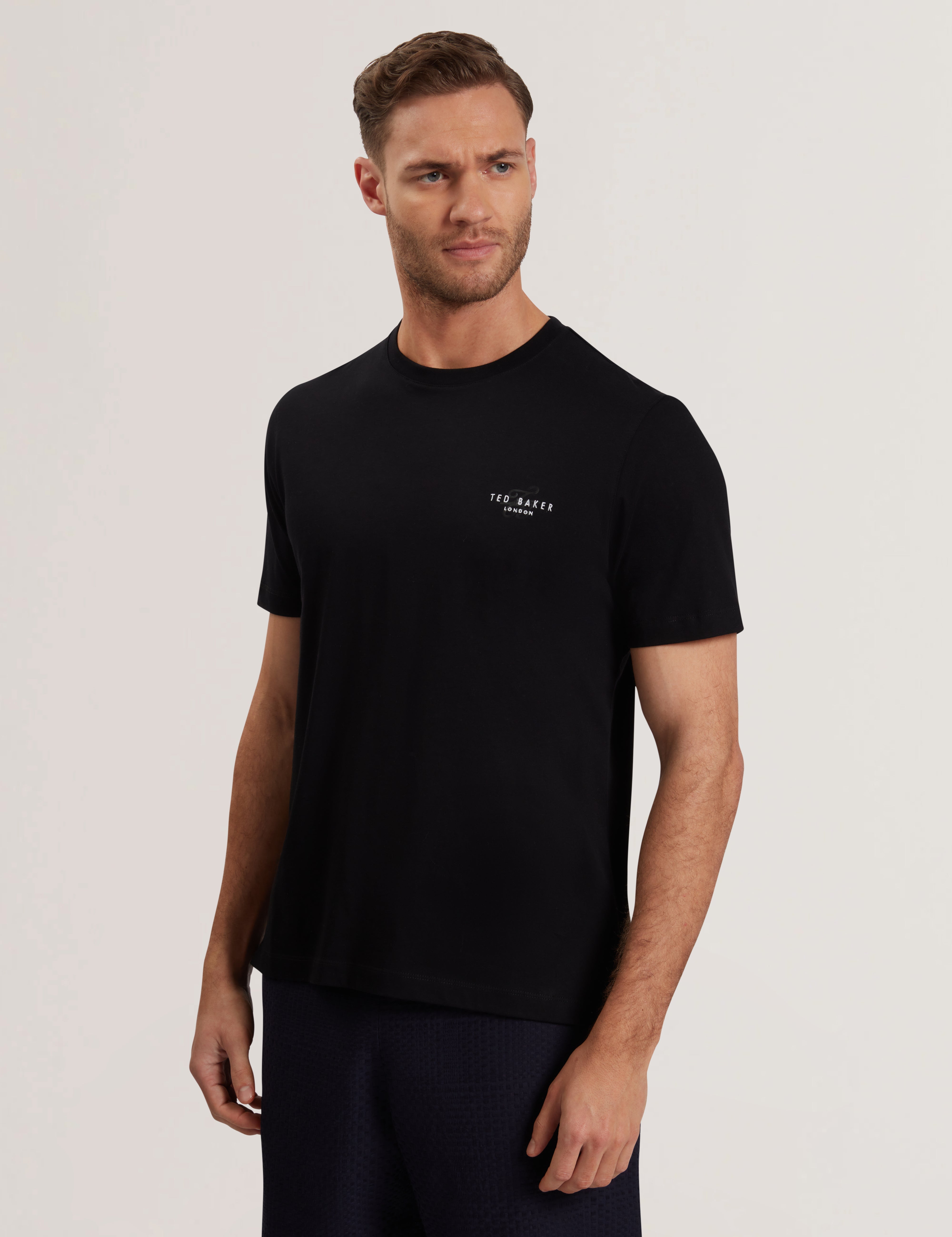 Tebars Short Sleeve Branded Script T Shirt Black