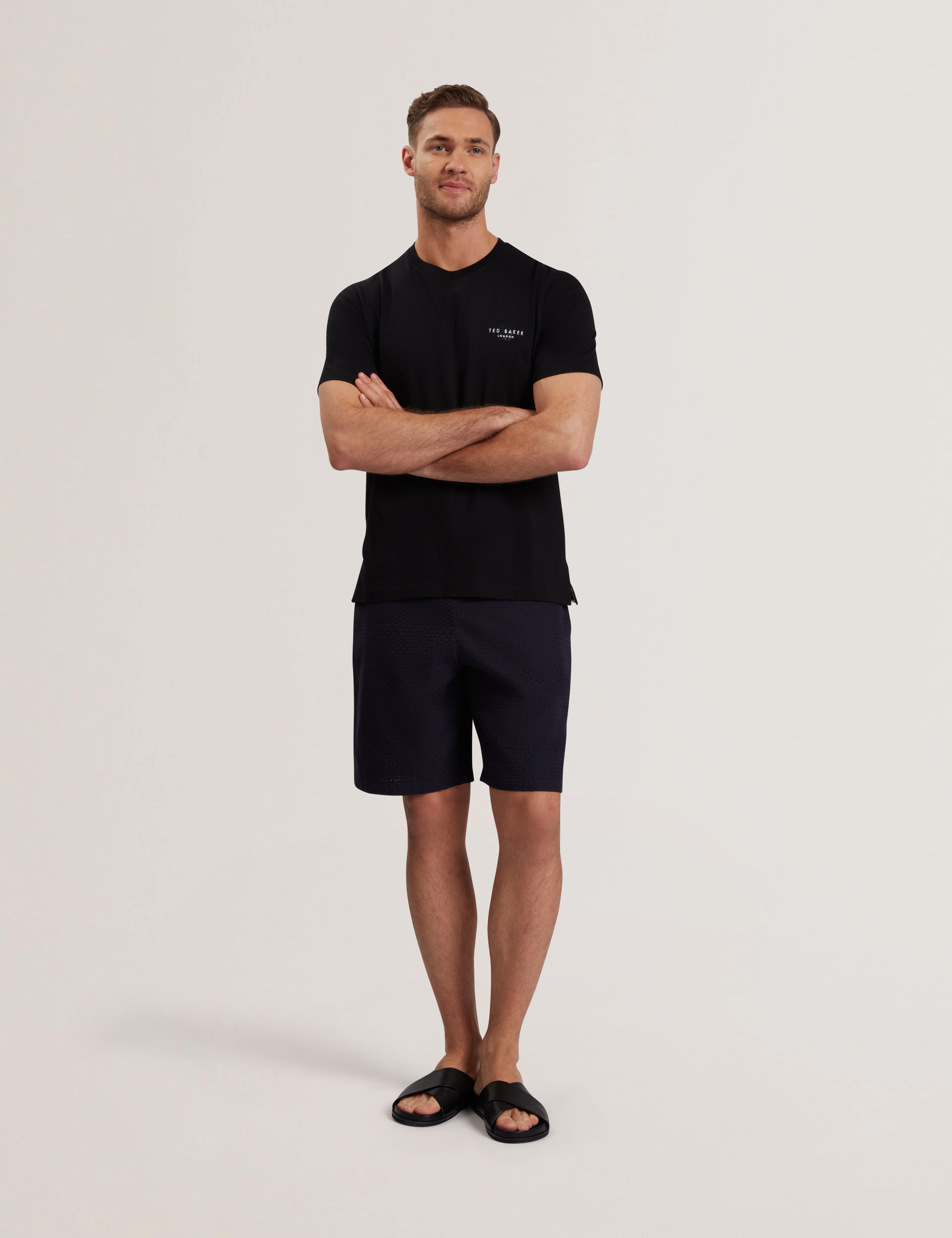Tebars Short Sleeve Branded Script T Shirt Black