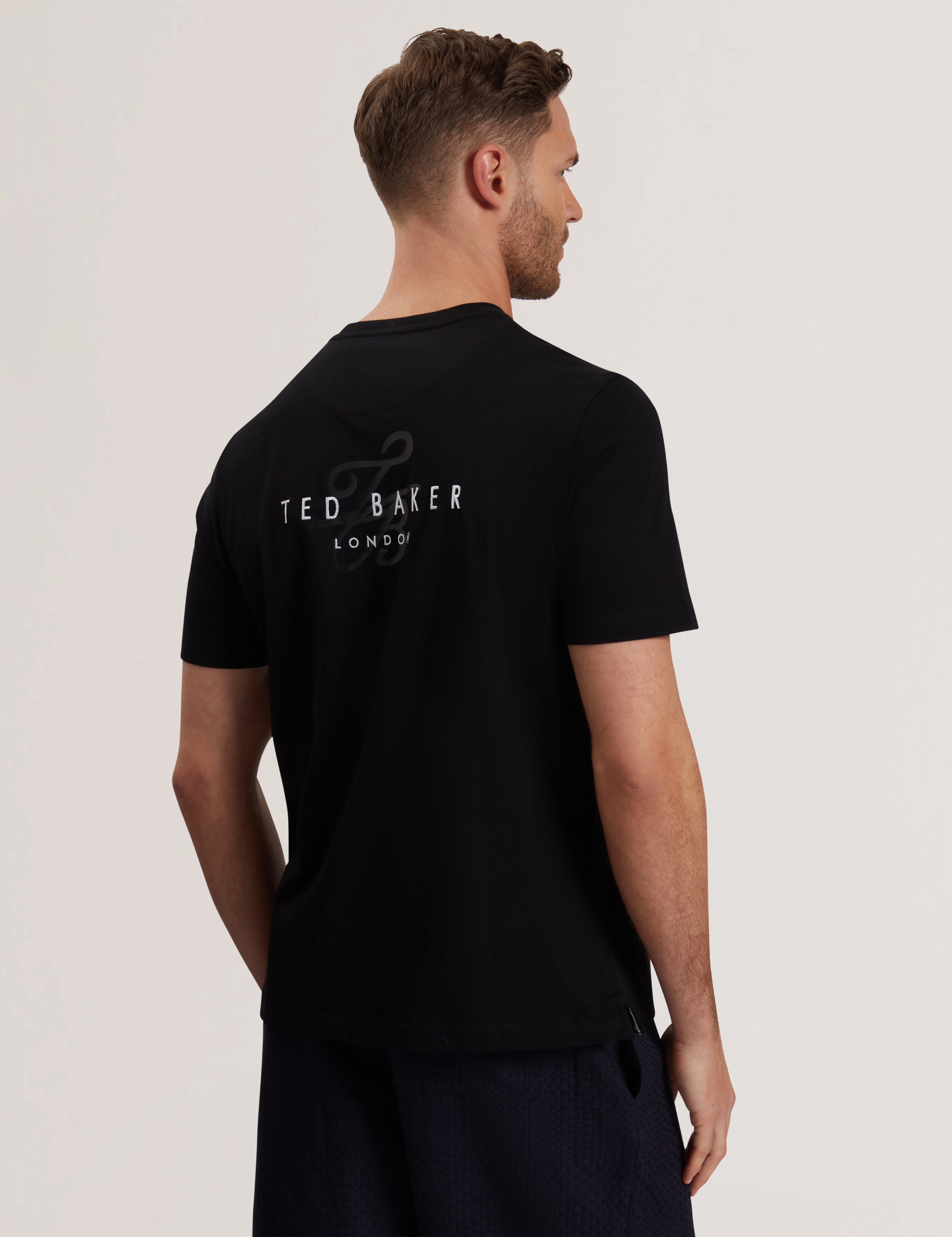 Tebars Short Sleeve Branded Script T Shirt Black