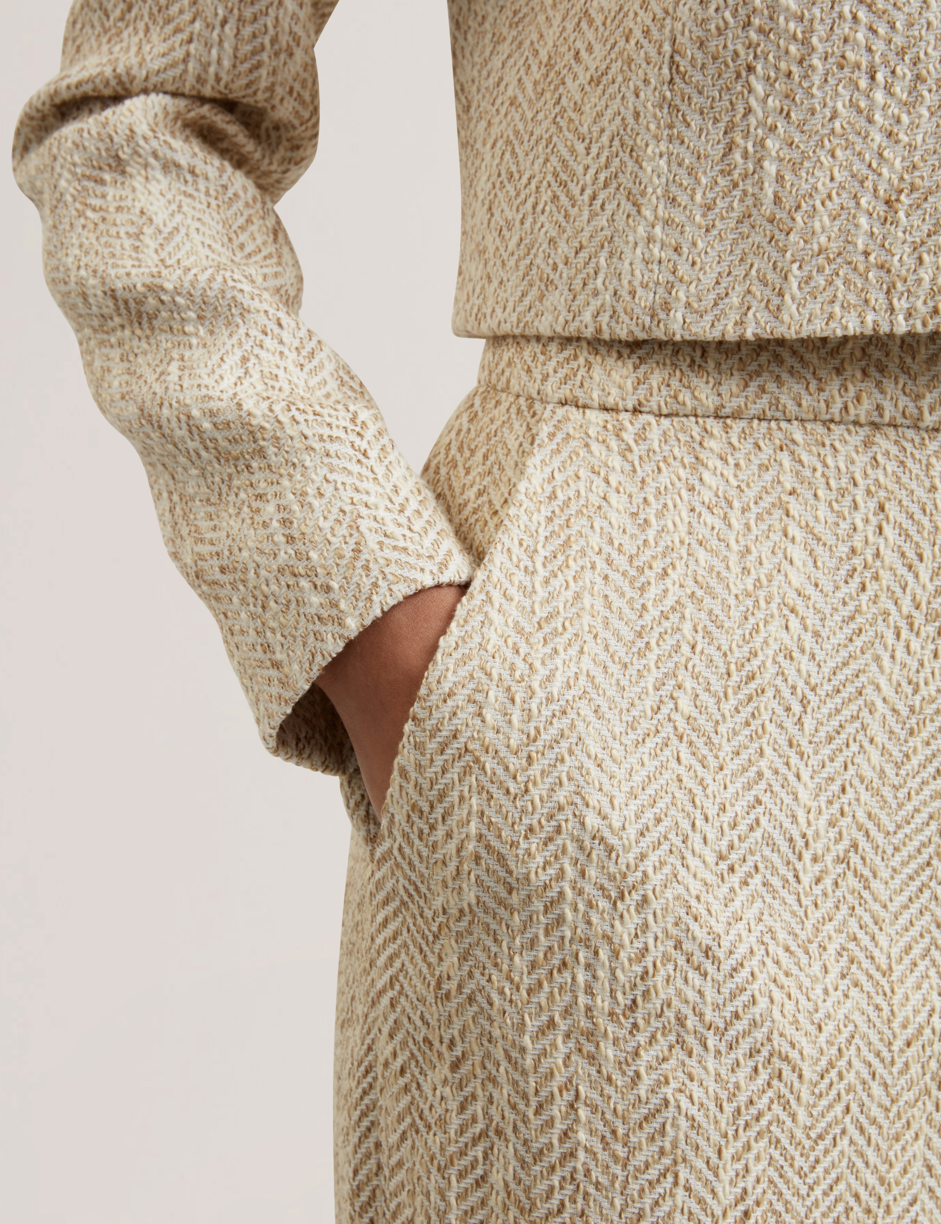 Vulpat Tailored Boucle Wide Leg Trouser Ivory