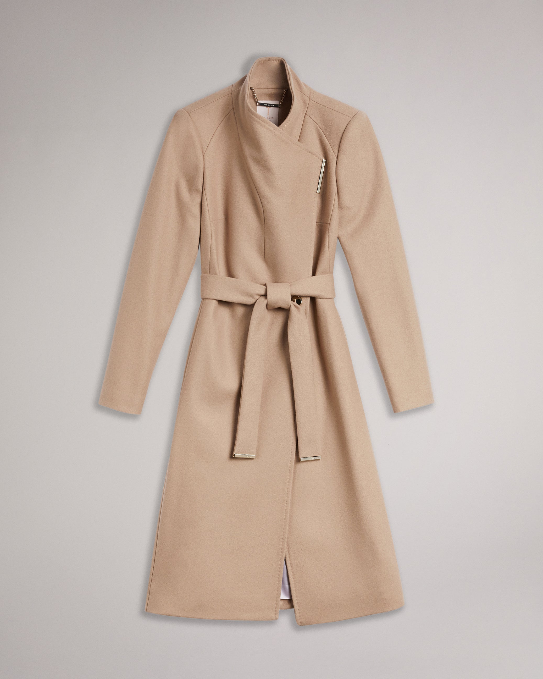 Rose Wool Wrap Coat Camel