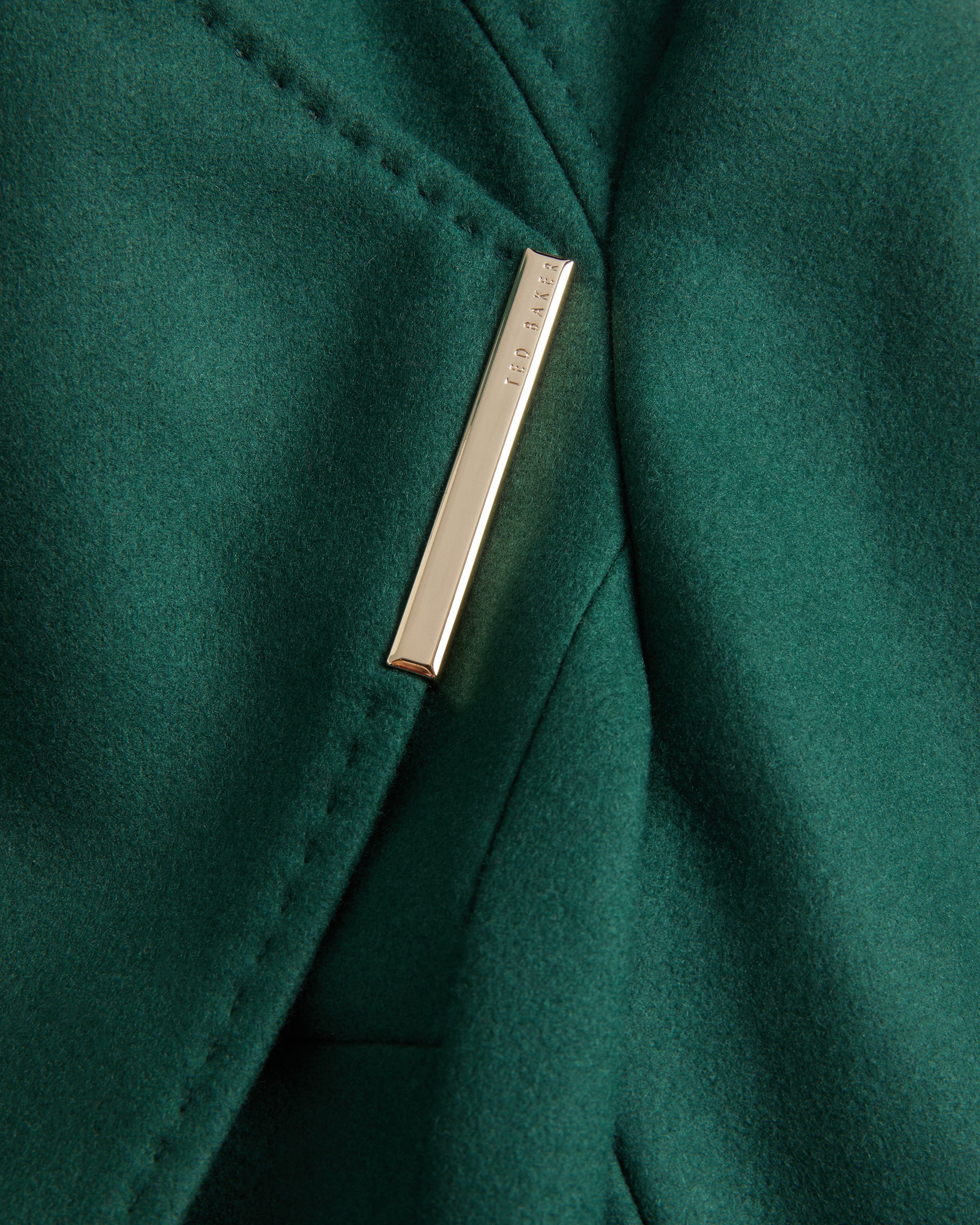 Rose Mid Length Wool Wrap Coat Dk-Green