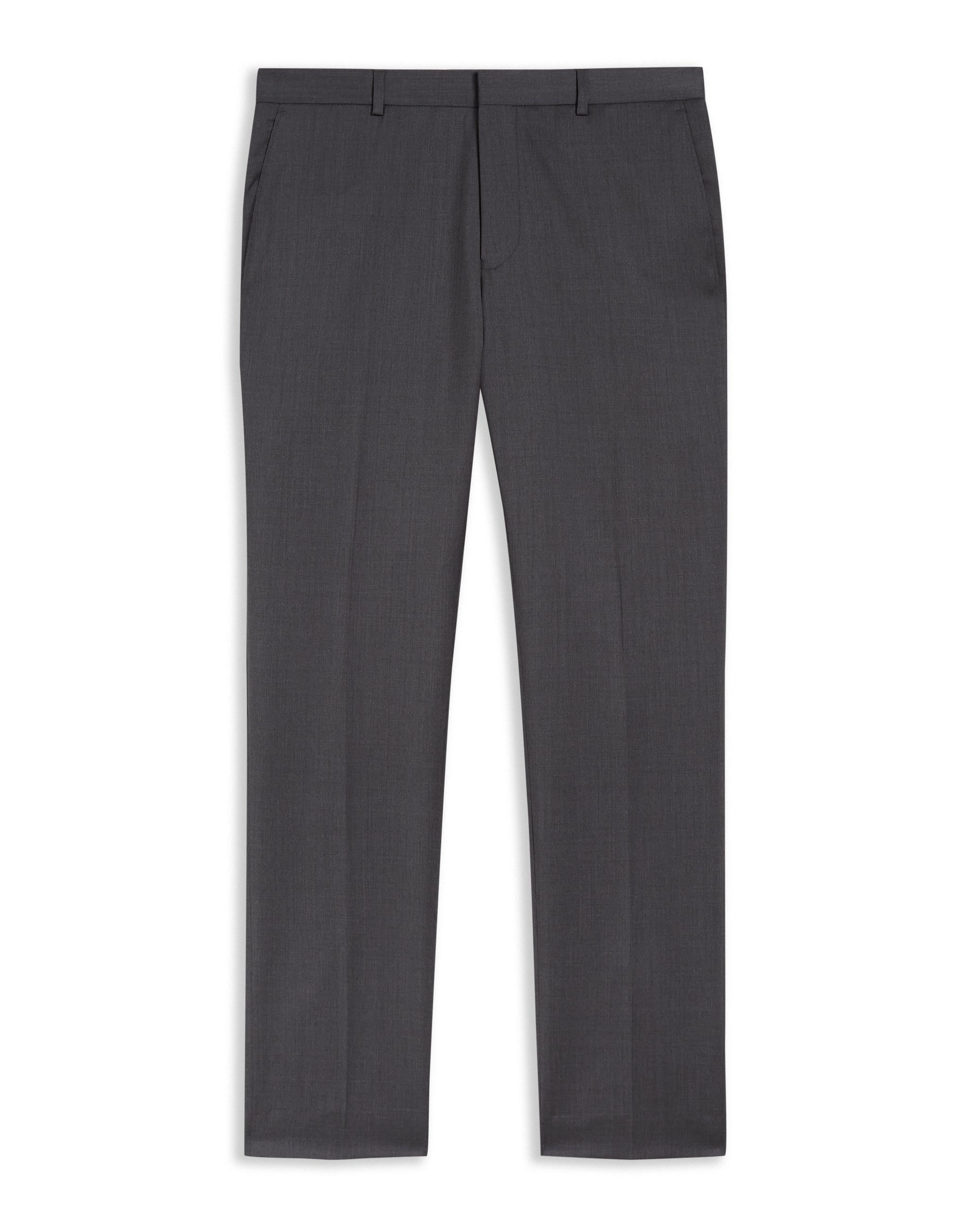Irvints Slim Fit Charcoal Twill Suit Trousers Charcoal