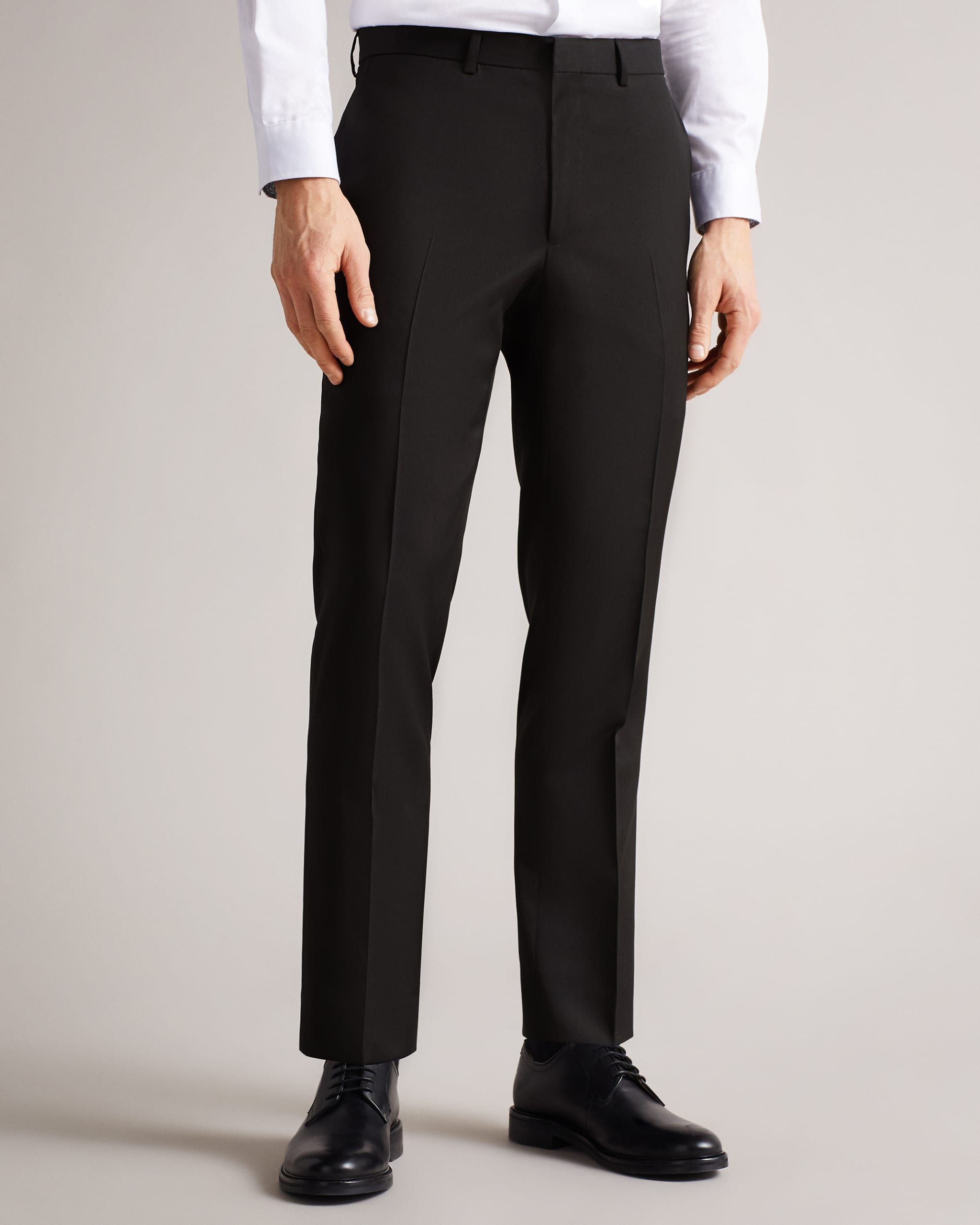 Dundets Slim Black Twill Suit Trousers Black