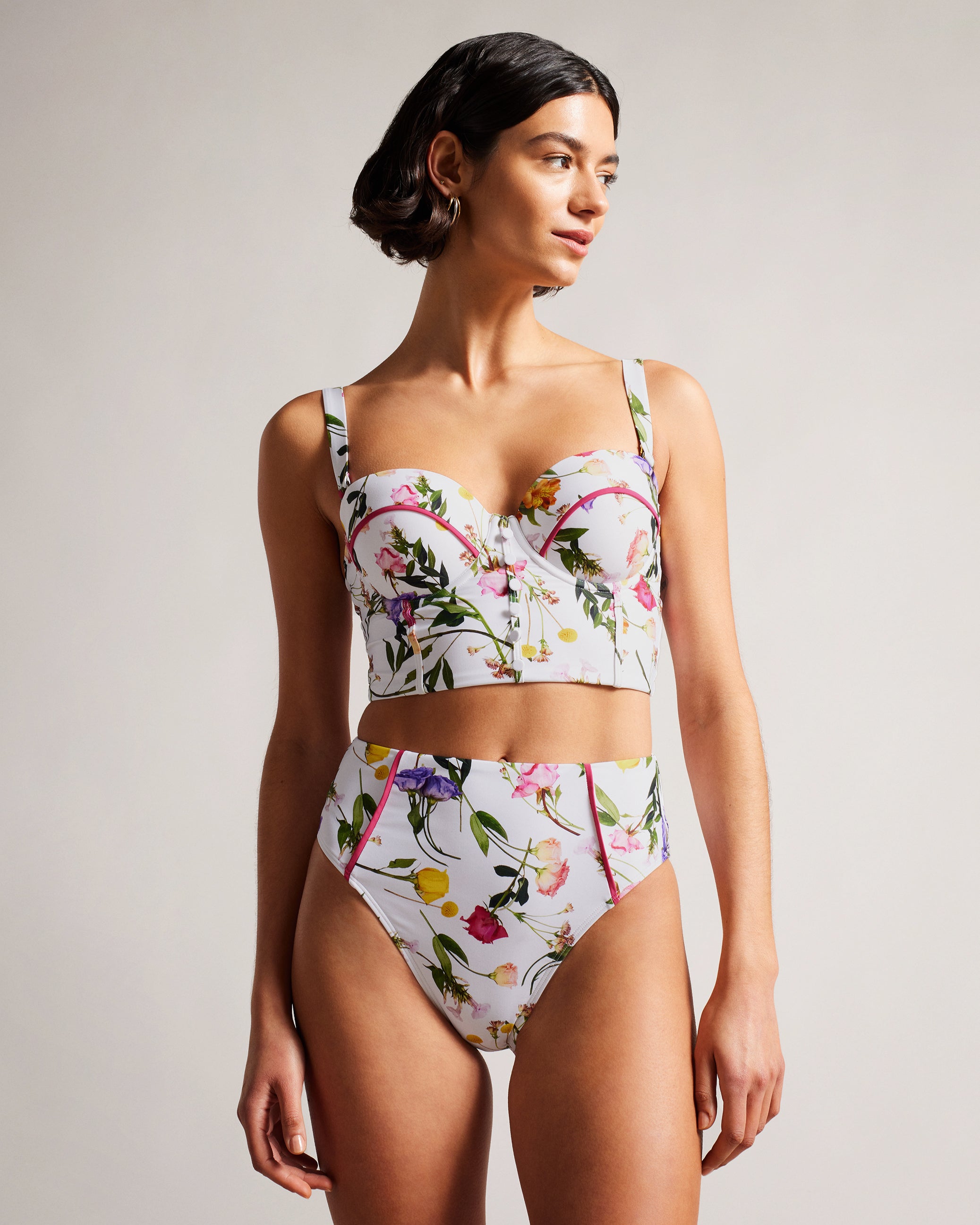 Rosaby High Waisted Bikini Bottoms White