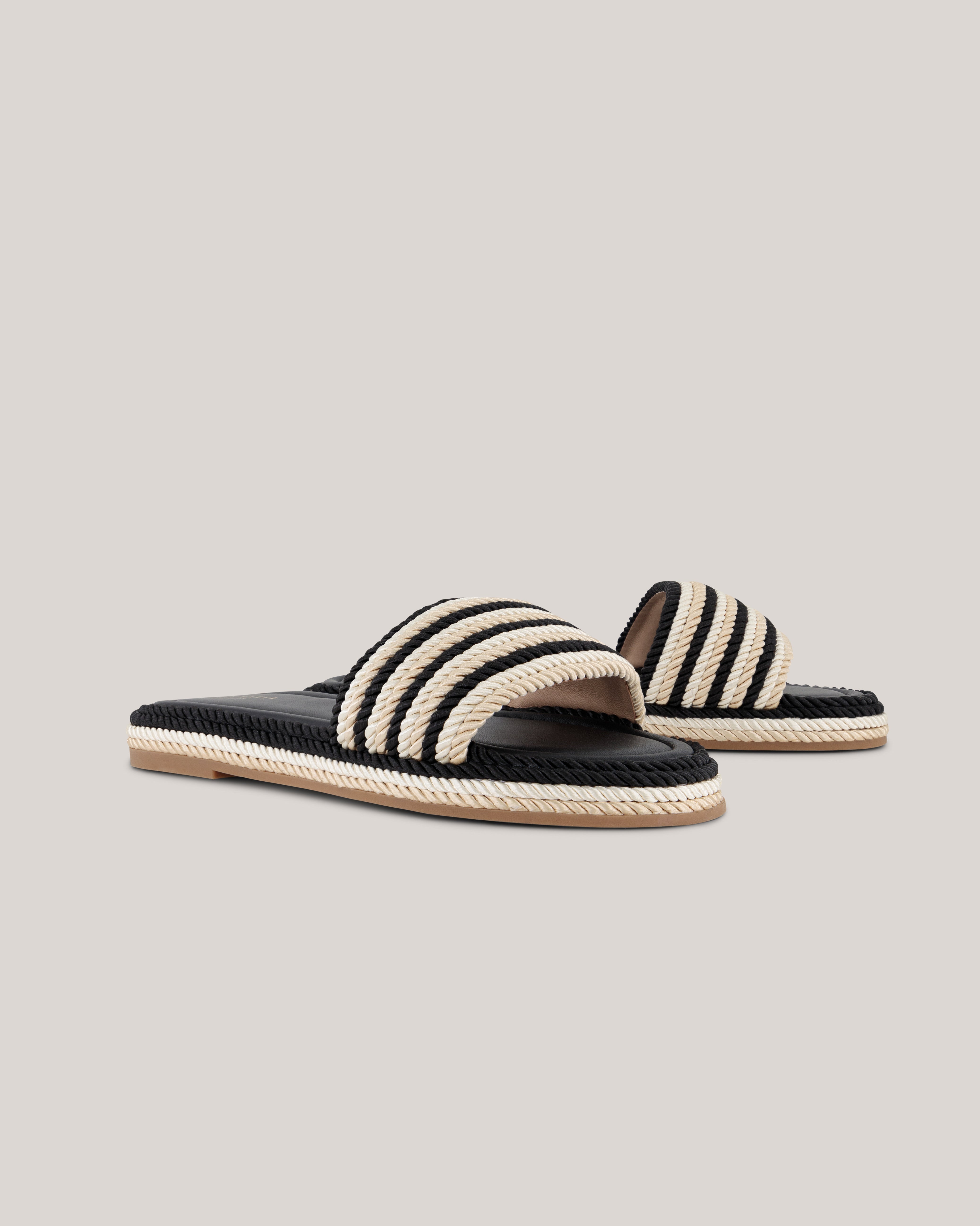 Portea Flat Espadrille Sandal Black