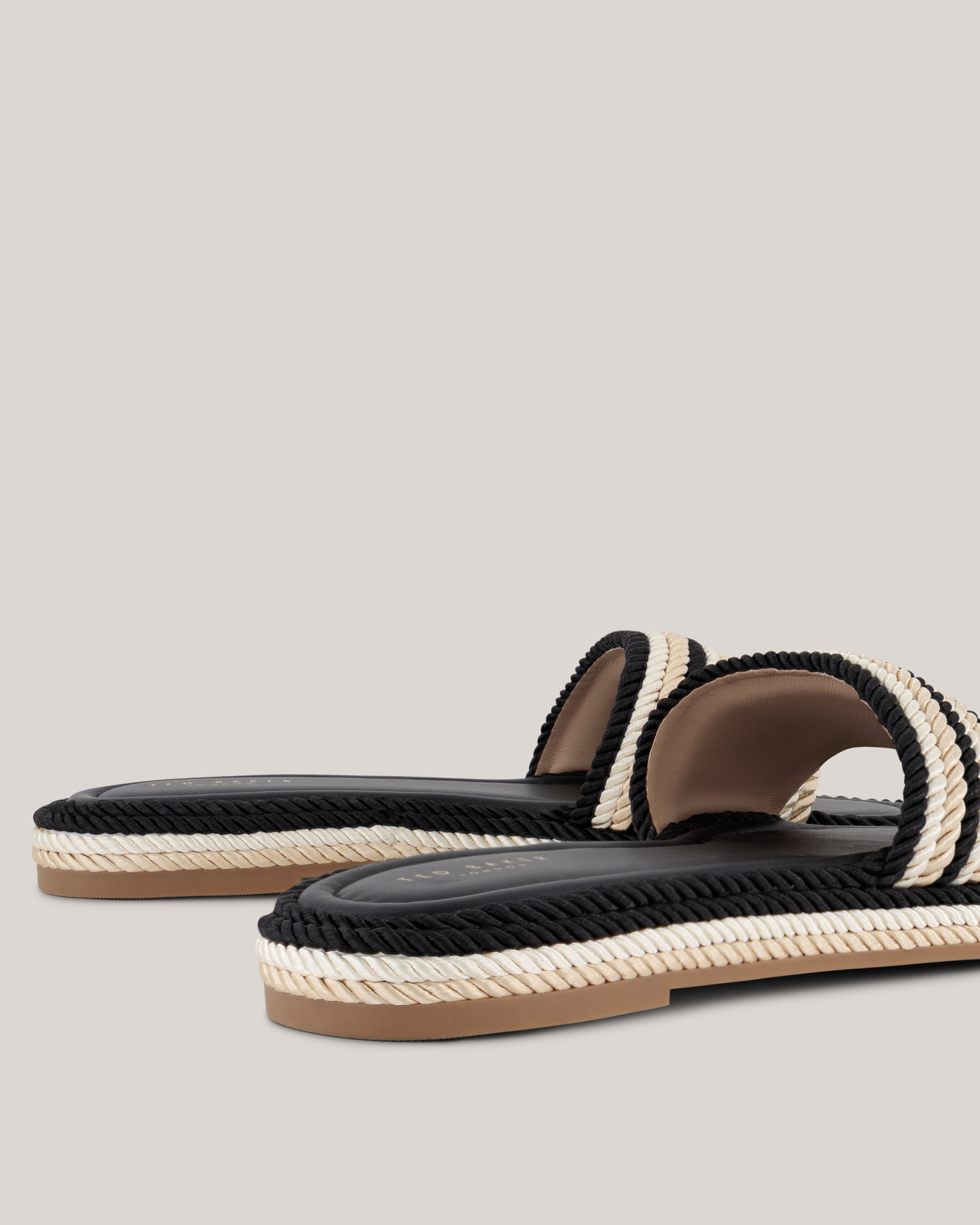 Portea Flat Espadrille Sandal Black