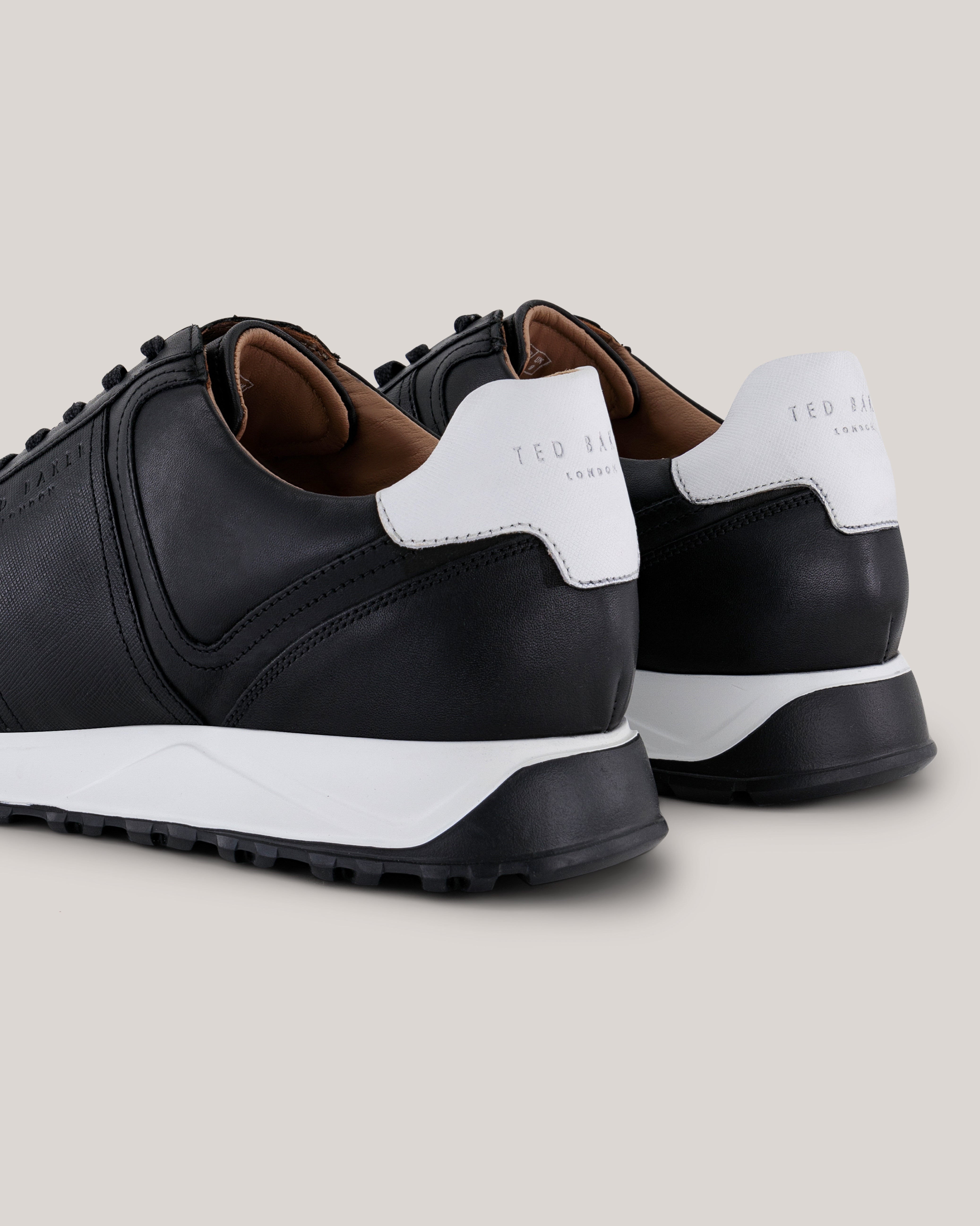 Fraine Leather Lace Up Jogger Black