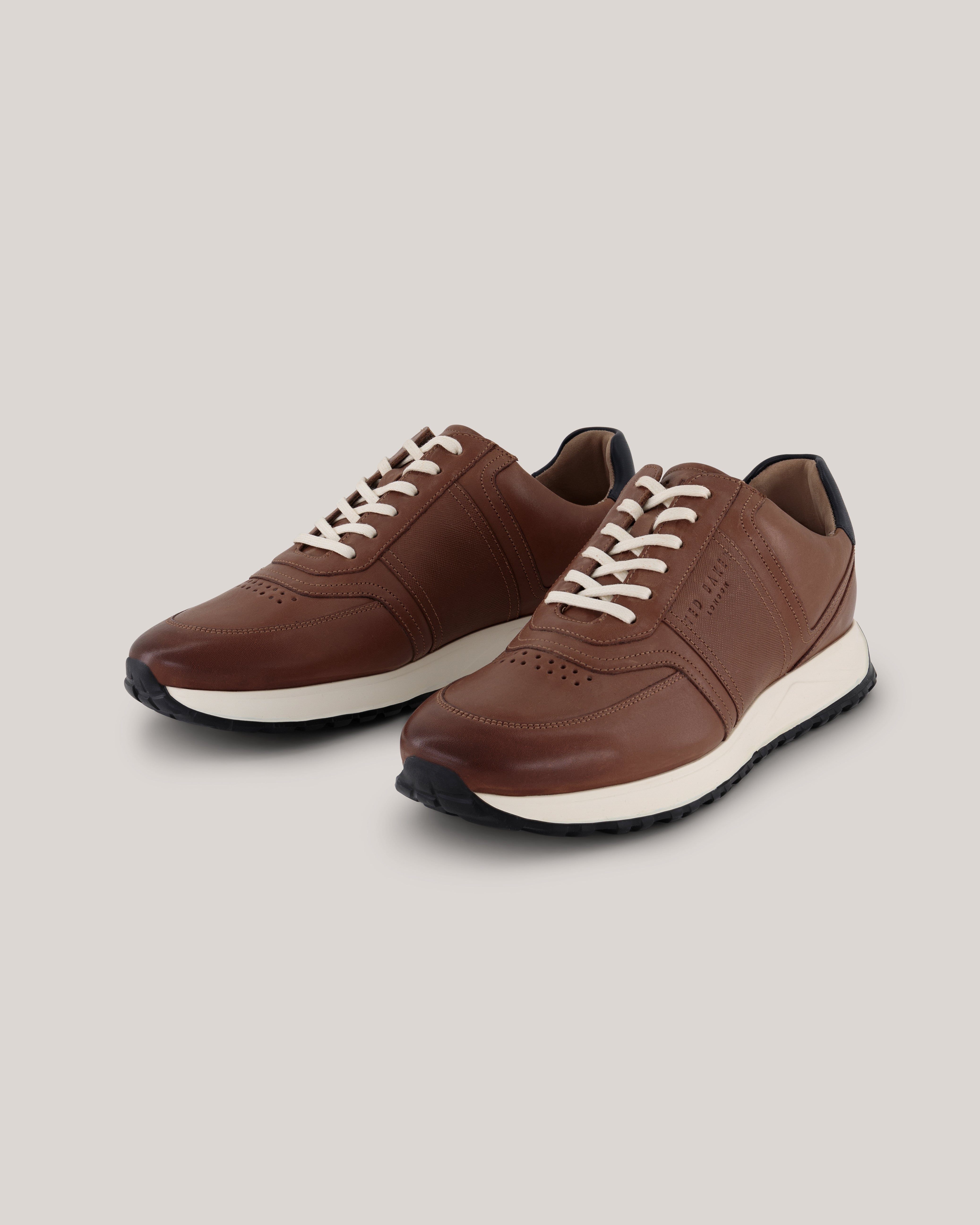Fraine Leather Lace Up Jogger Brown