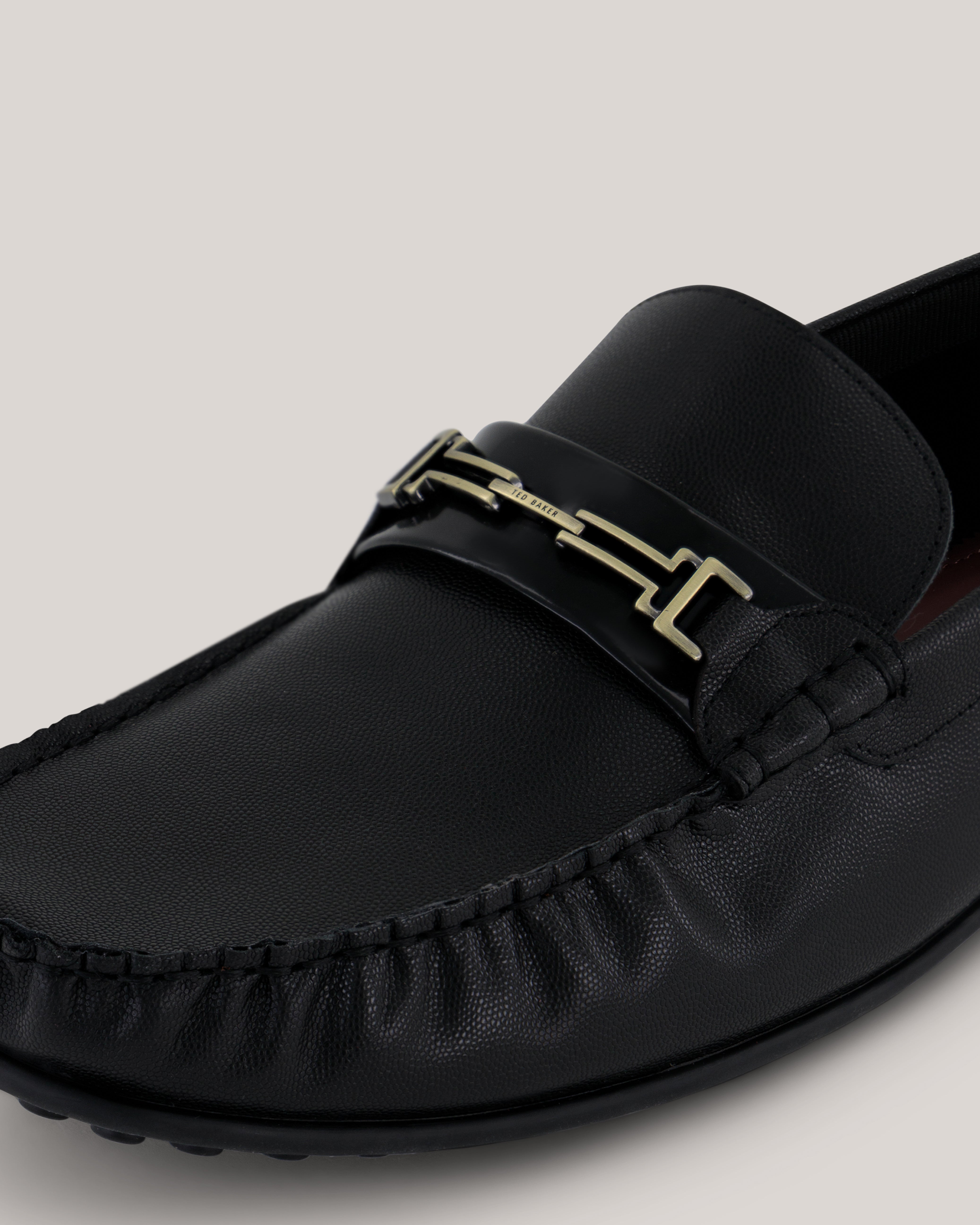 Hilden Textured Leather Driving Shoe Black